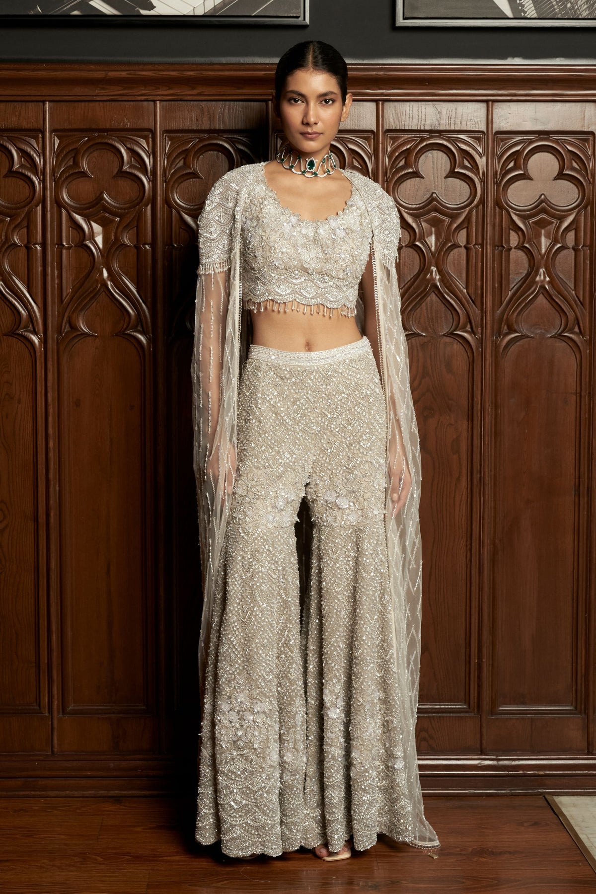 Indo western Grey Cape Set