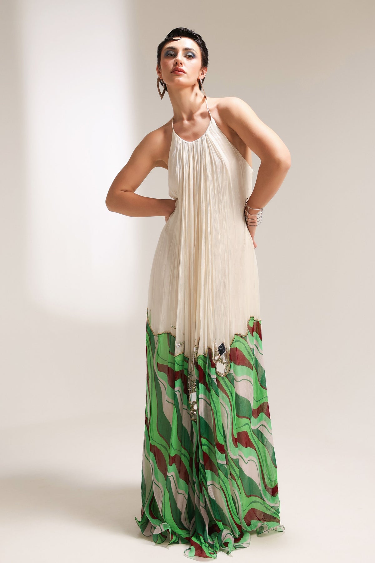 La Halter Bling Mirror Dress