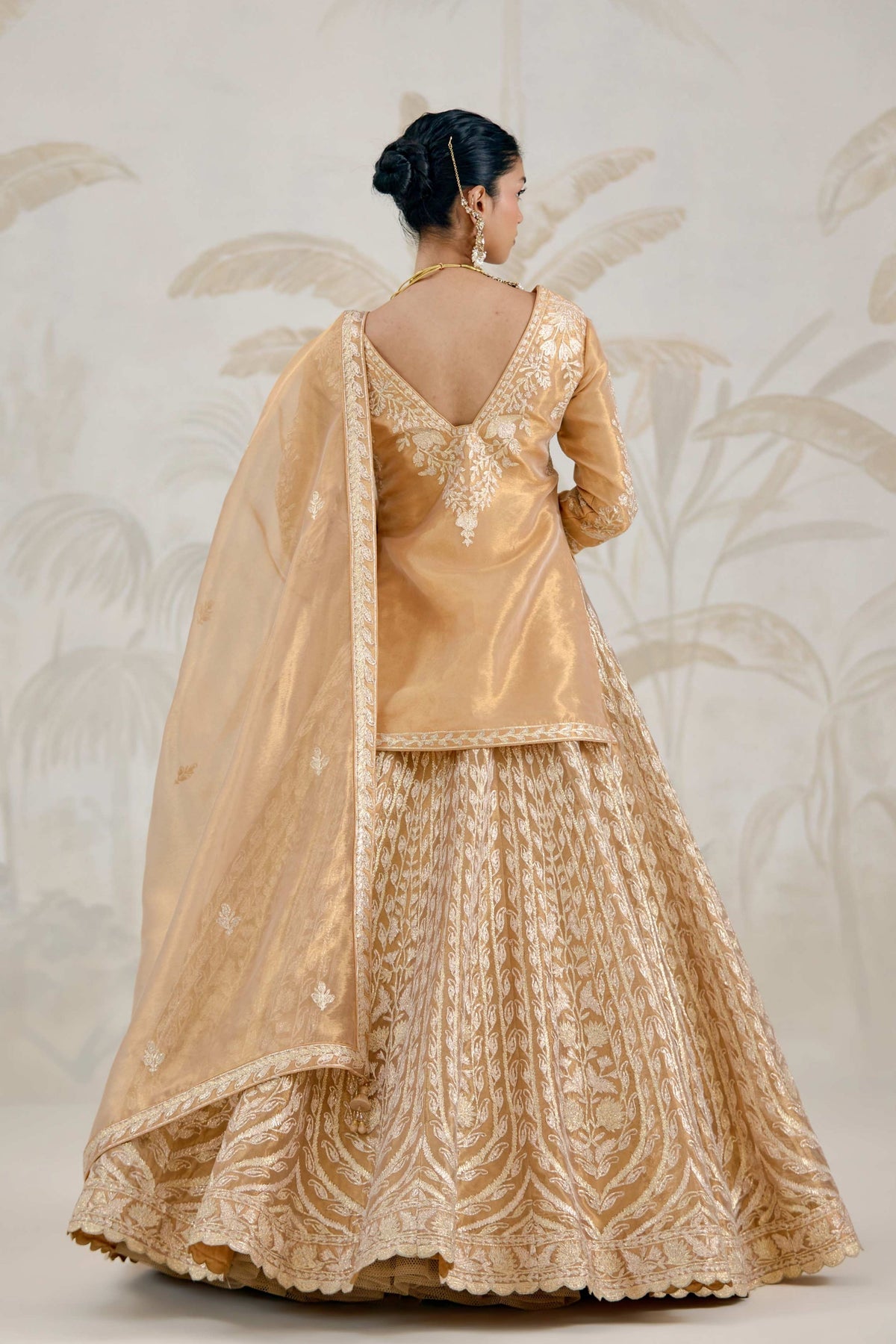 Gold Kurta-lehenga Set