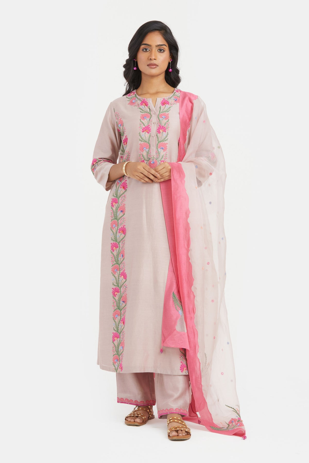 Lilac Chanderi Kurta Set