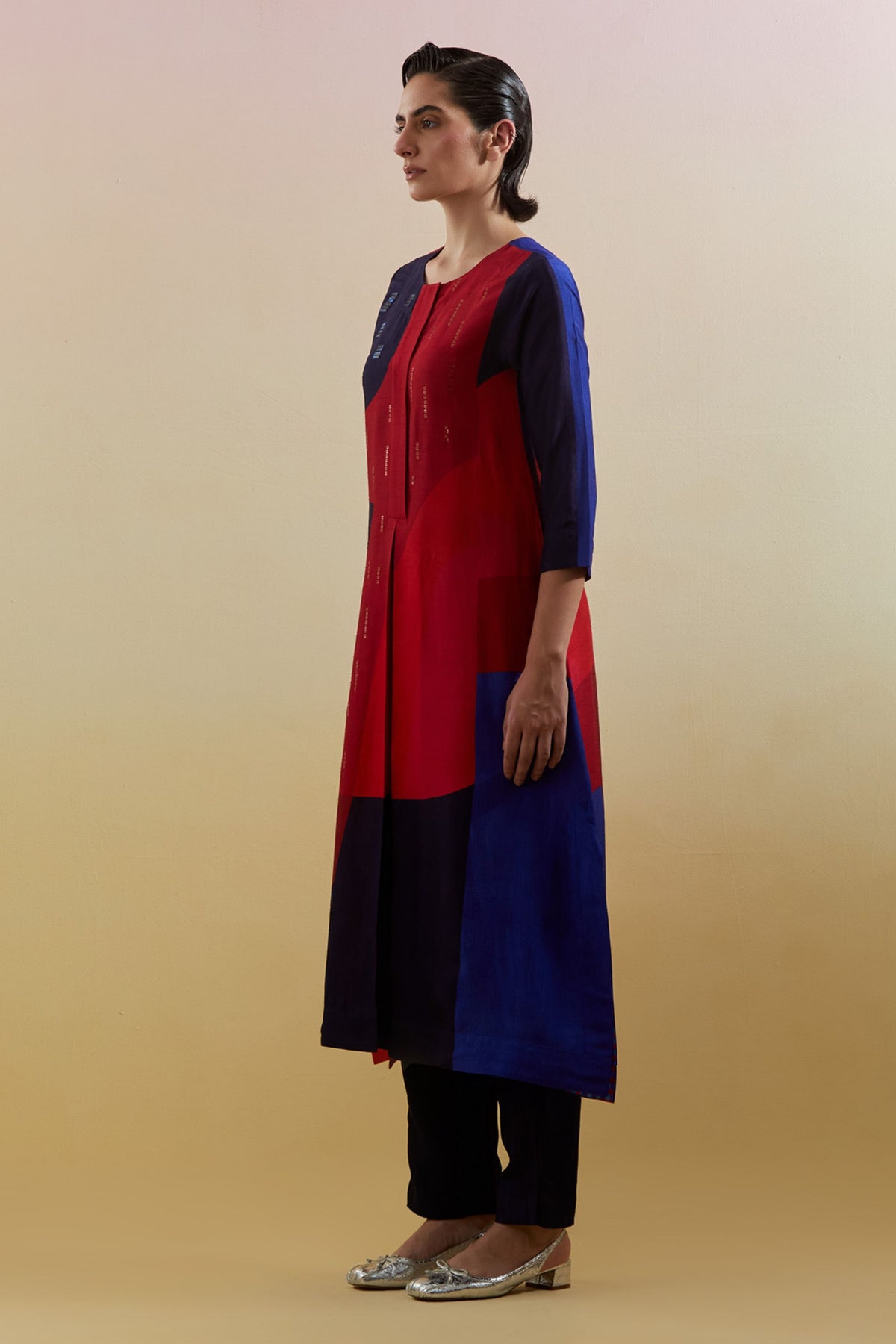 Zenith Navy & Red Kurta Set