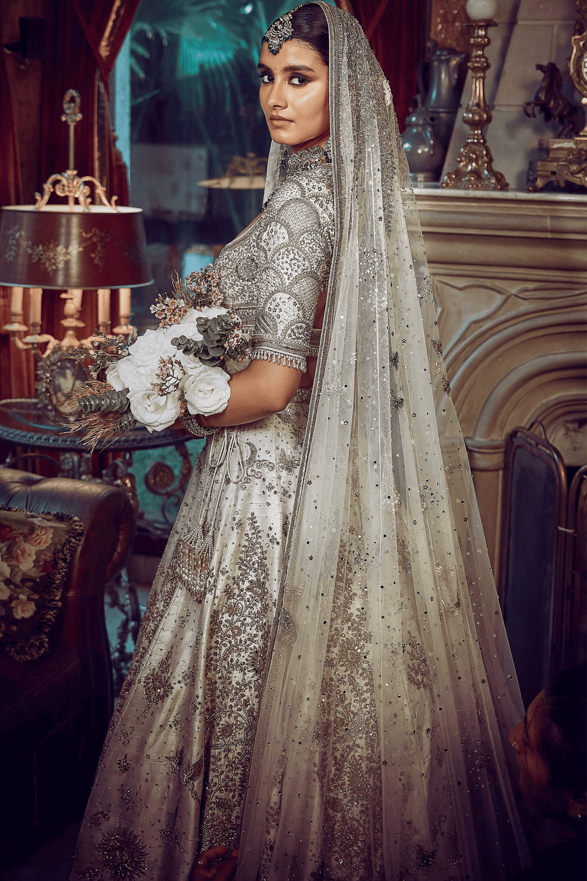 Aurum Ekru Tree of Life Lehenga Set