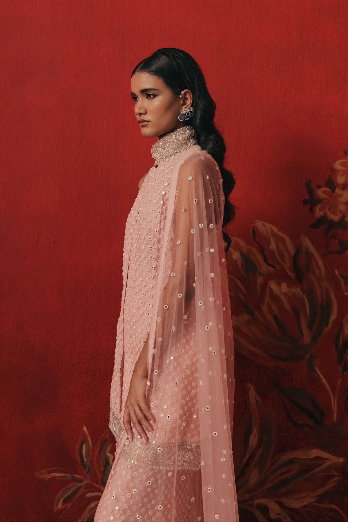 Band Collar Sharara Set
