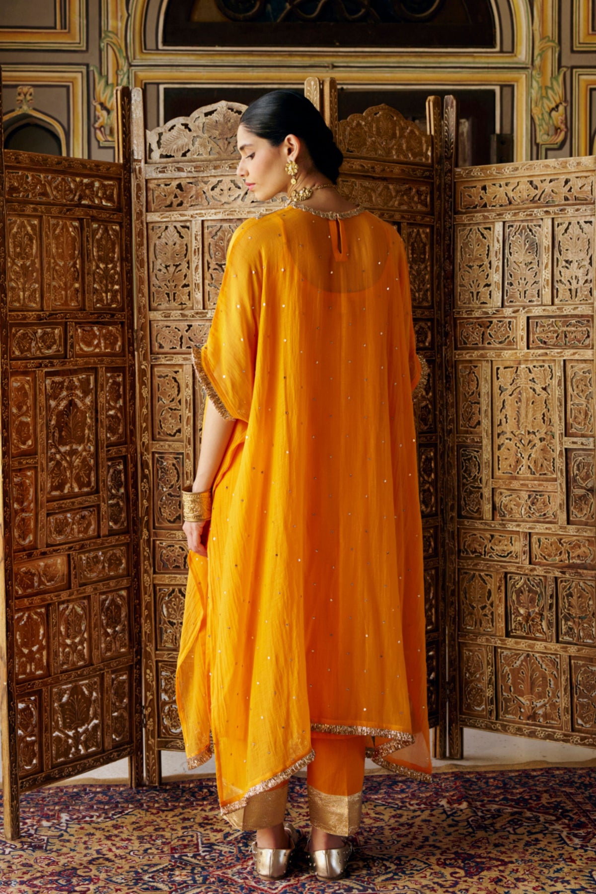 Saffron Glass Kaftan Set