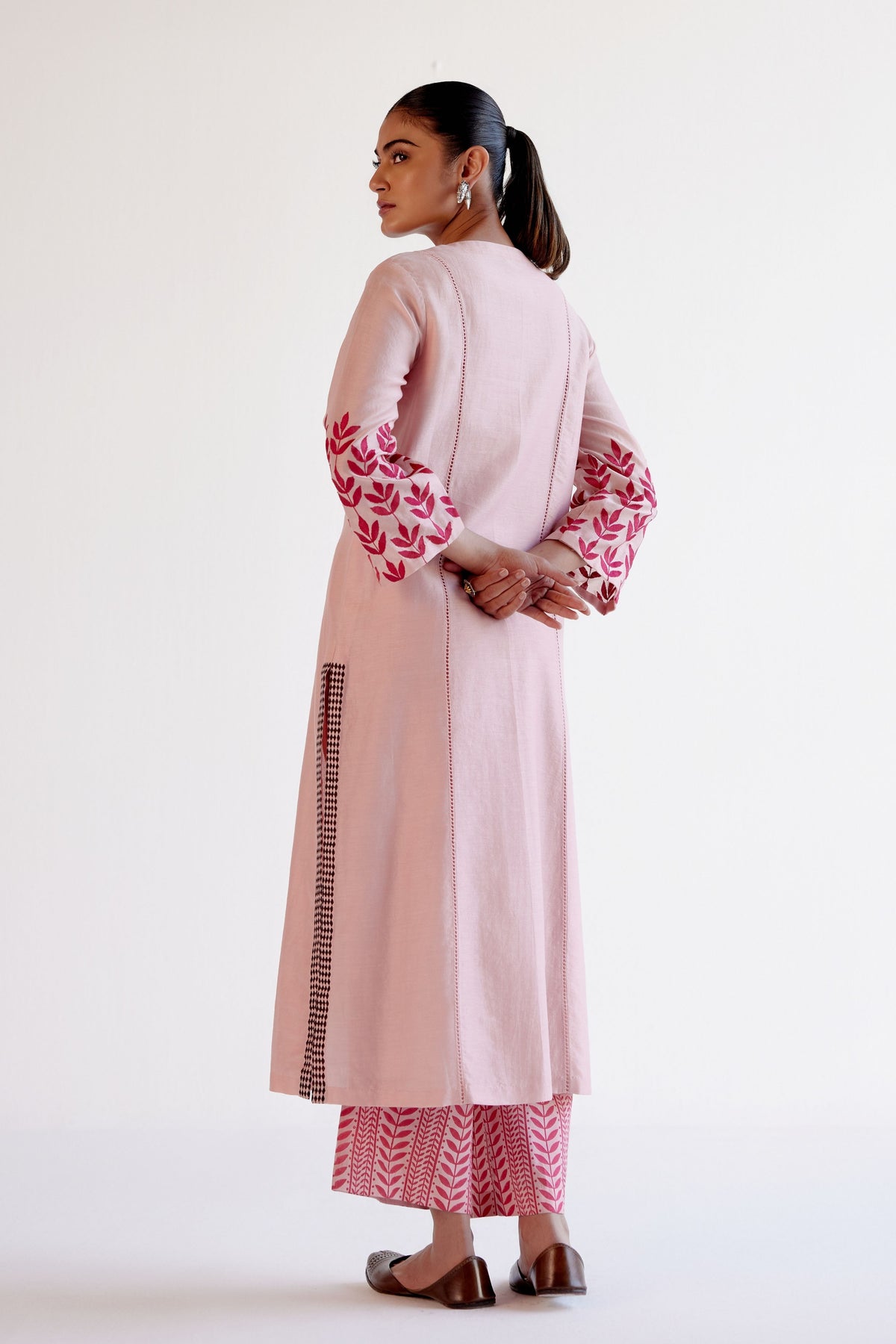 Blush Pink Embroidery Kurta Set