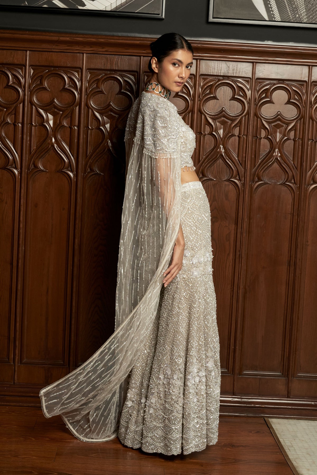 Indo western Grey Cape Set