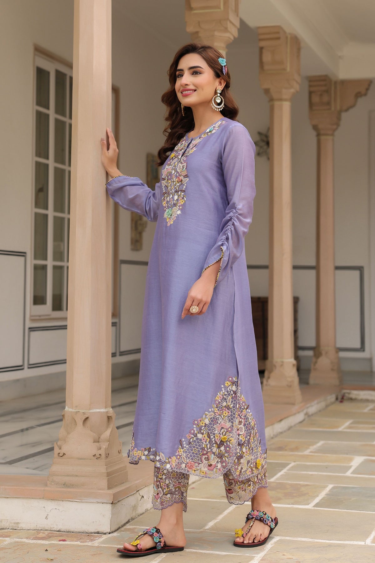 Gulzar Lilac Farshi Kurta Set