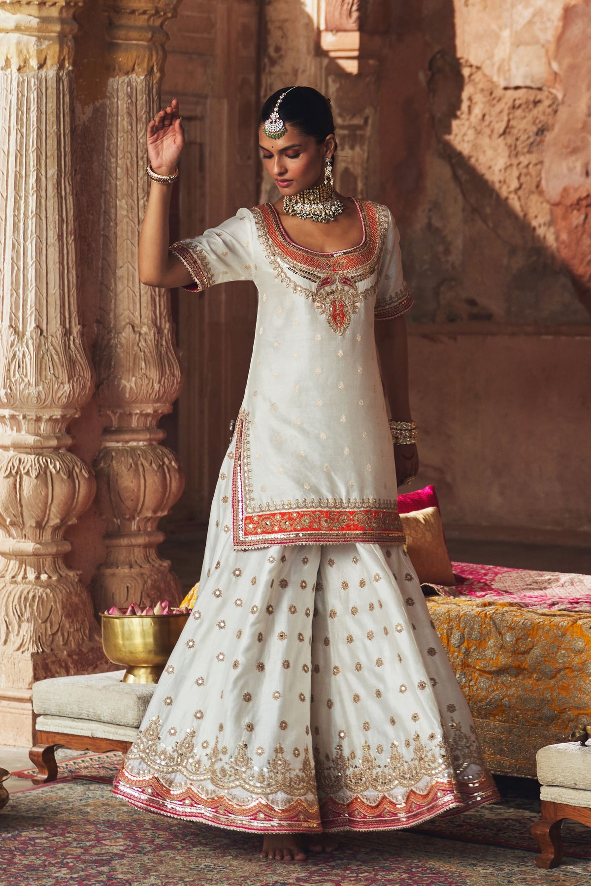 Samreen Ivory Sharara Set