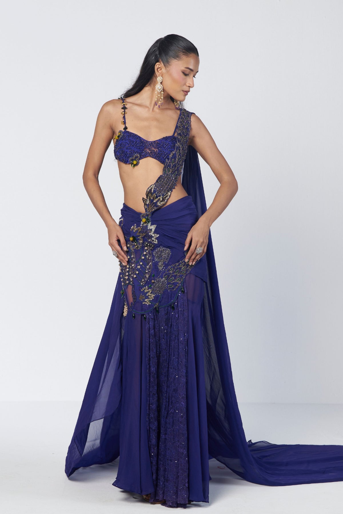 Electric Draped Saree