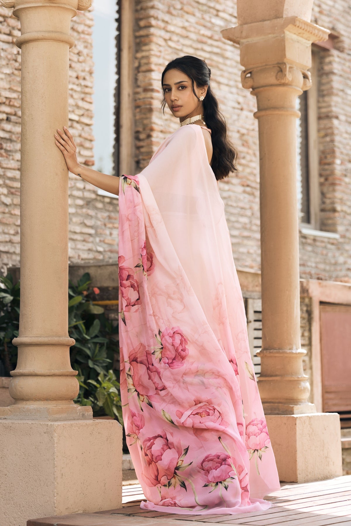 Monica Blossom Pink Ombre Saree