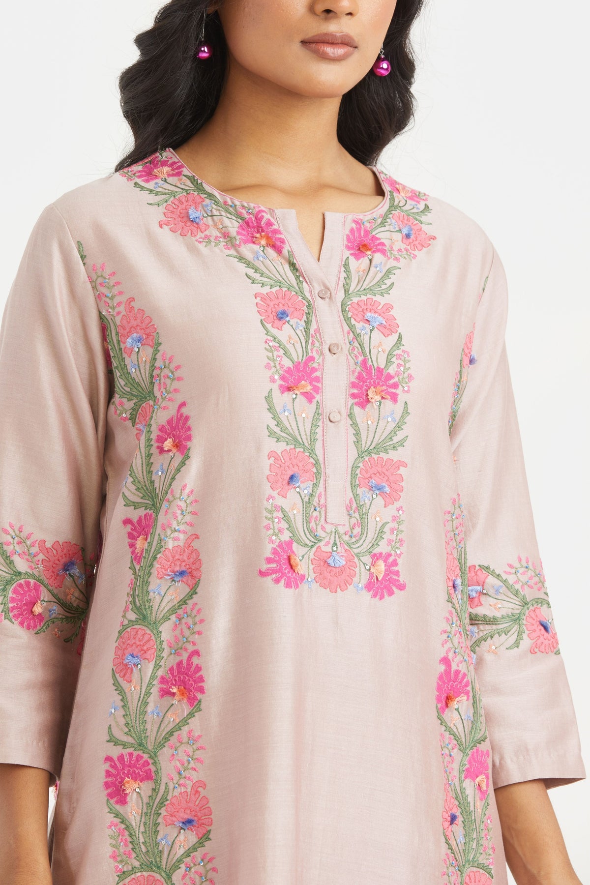 Lilac Chanderi Kurta Set
