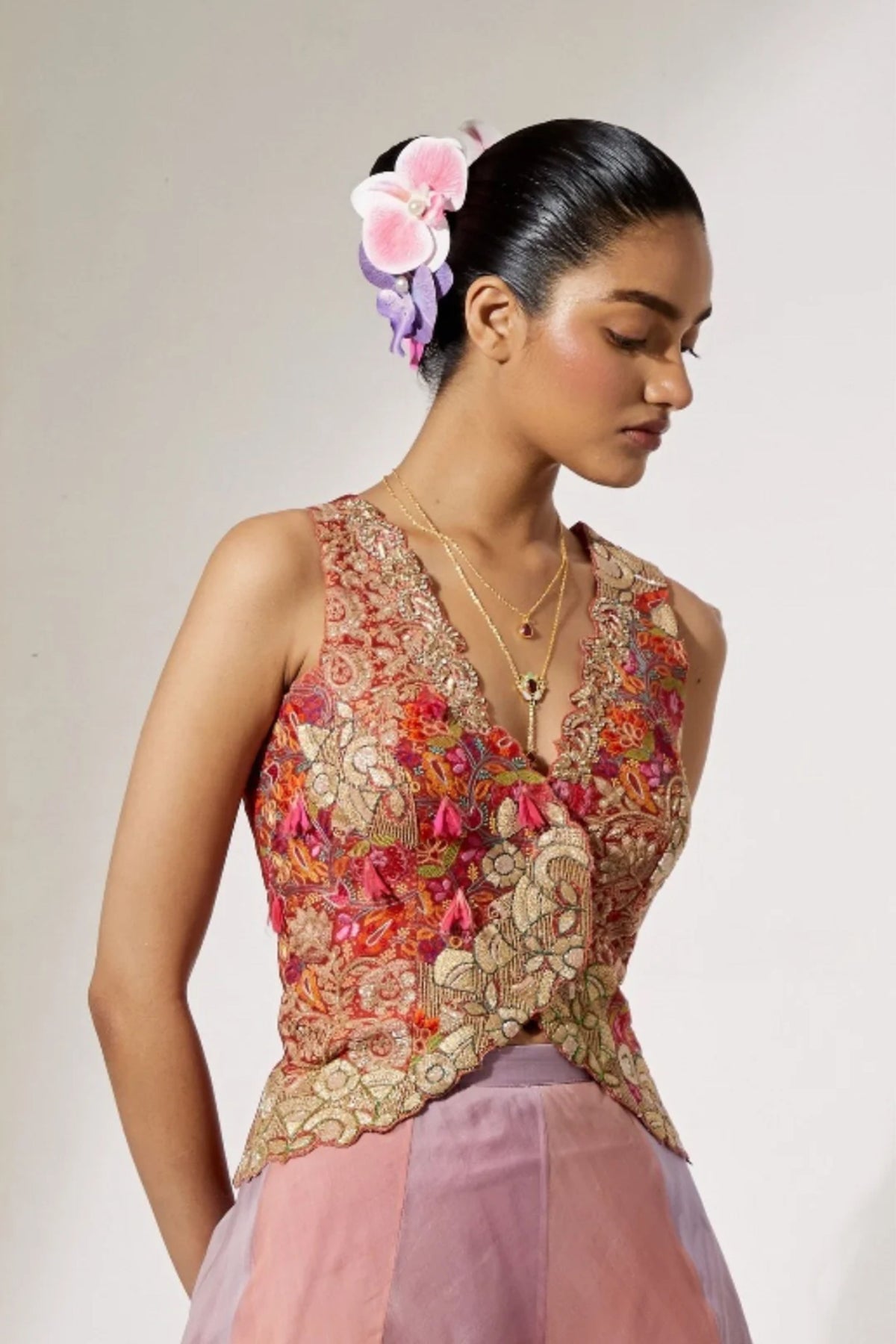 Rust Threadwork Corset Top