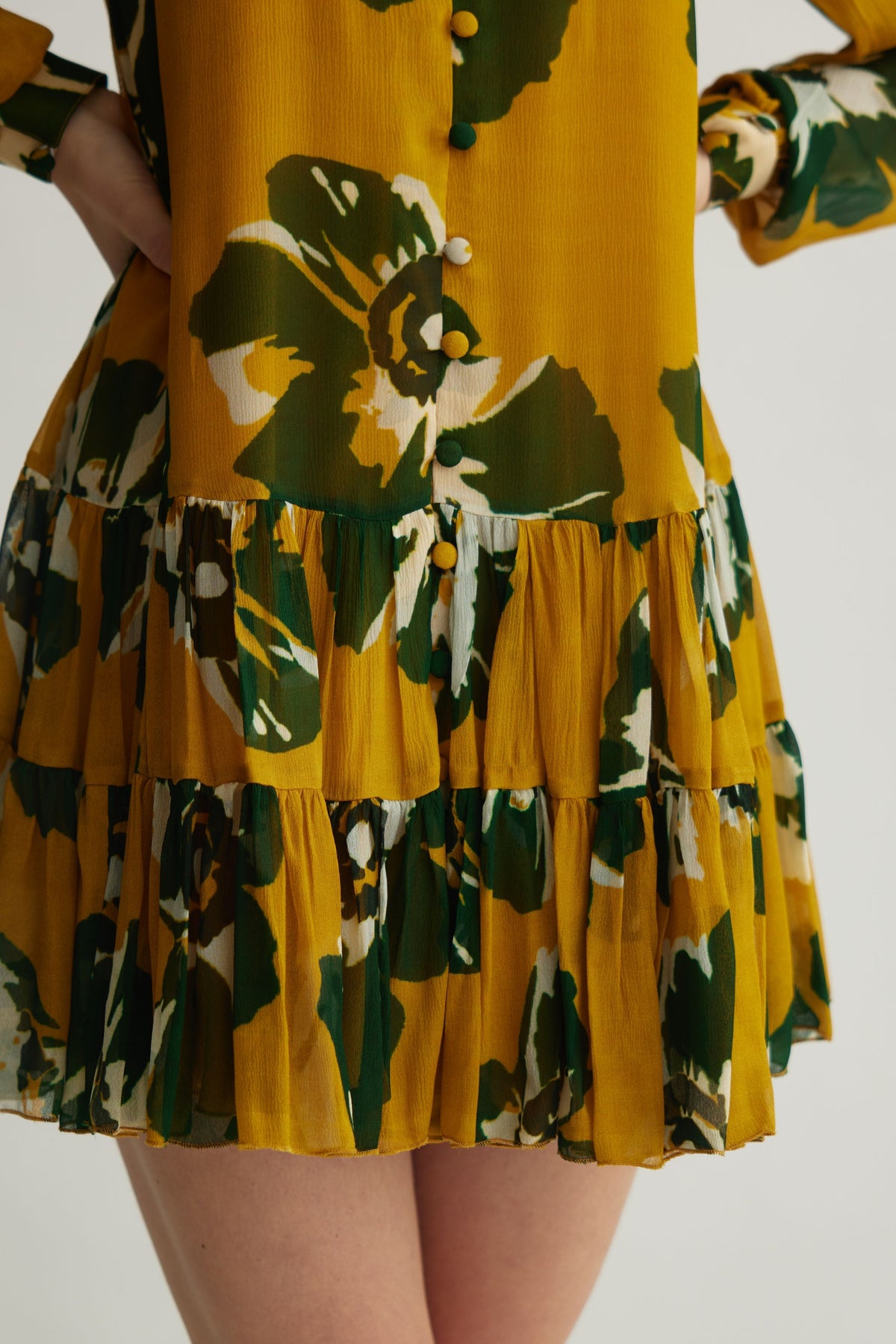 Green Floral Short Dress