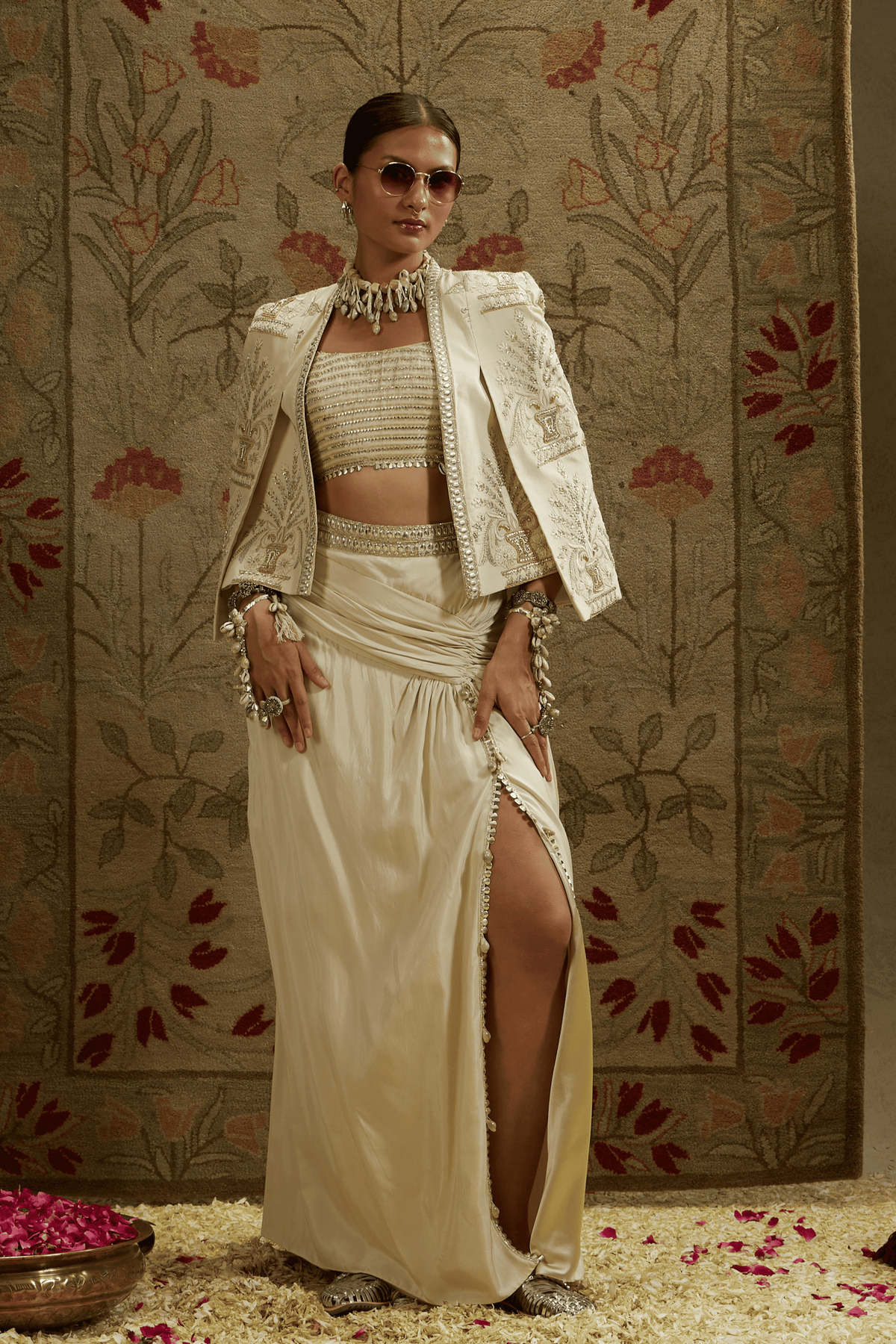 Butta Cape, Bustier, Slit Skirt