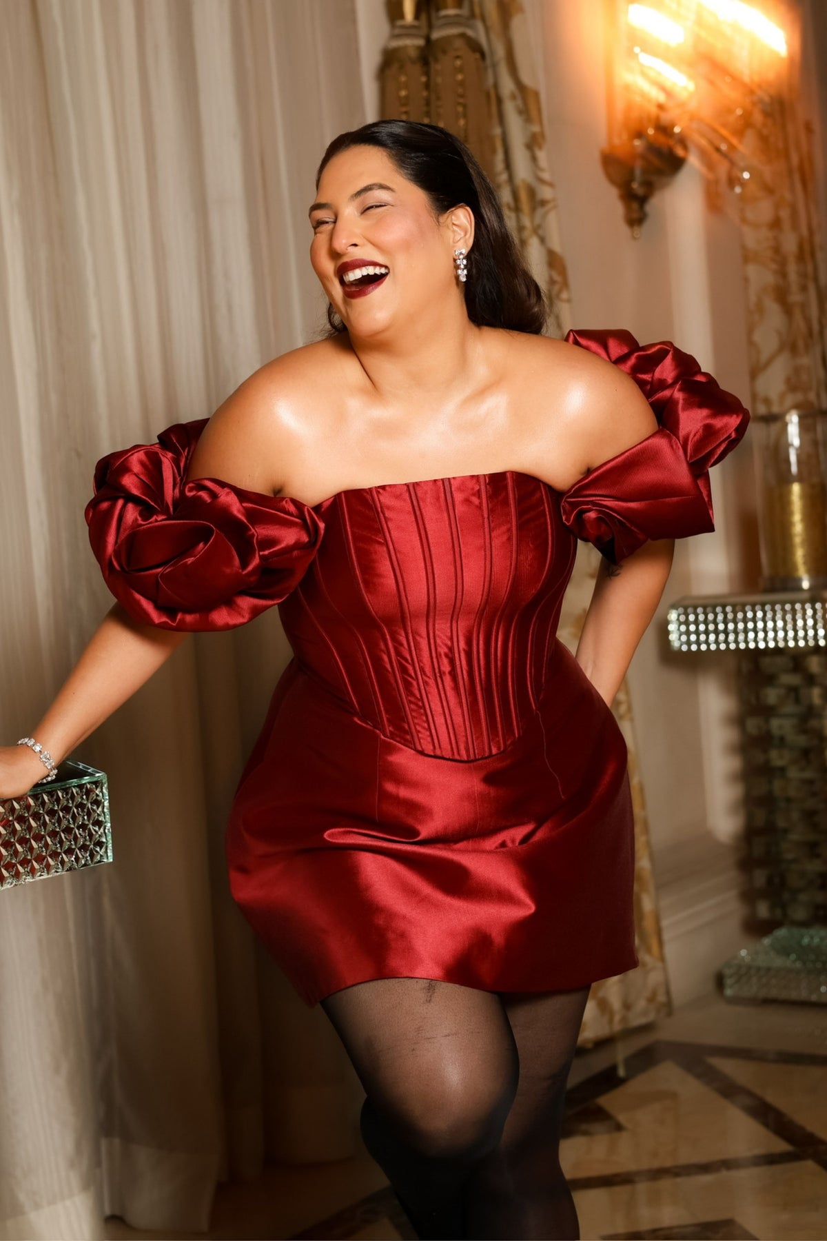 Off Shoulder Foam Dress