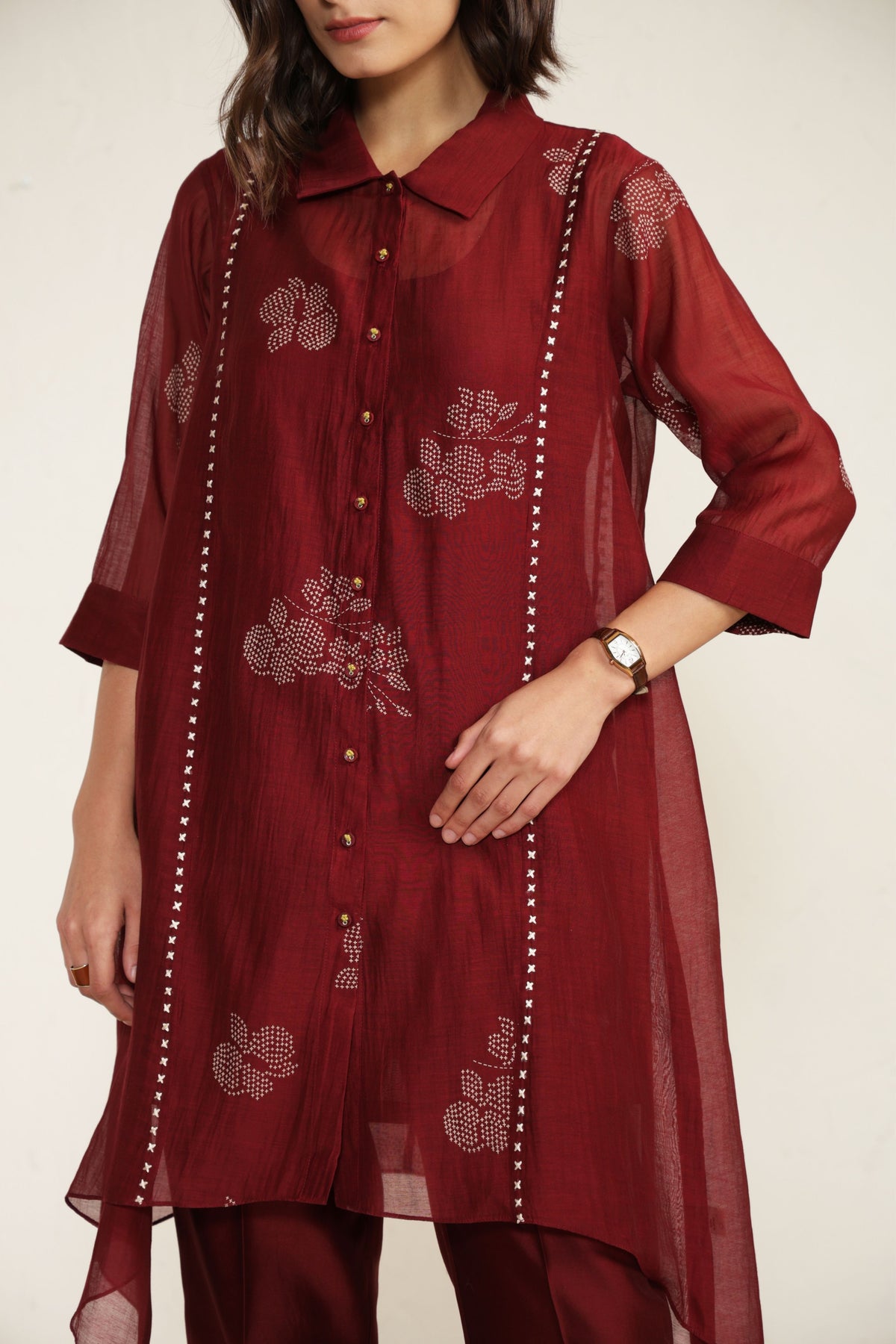Burgandy Charles Tunic Set