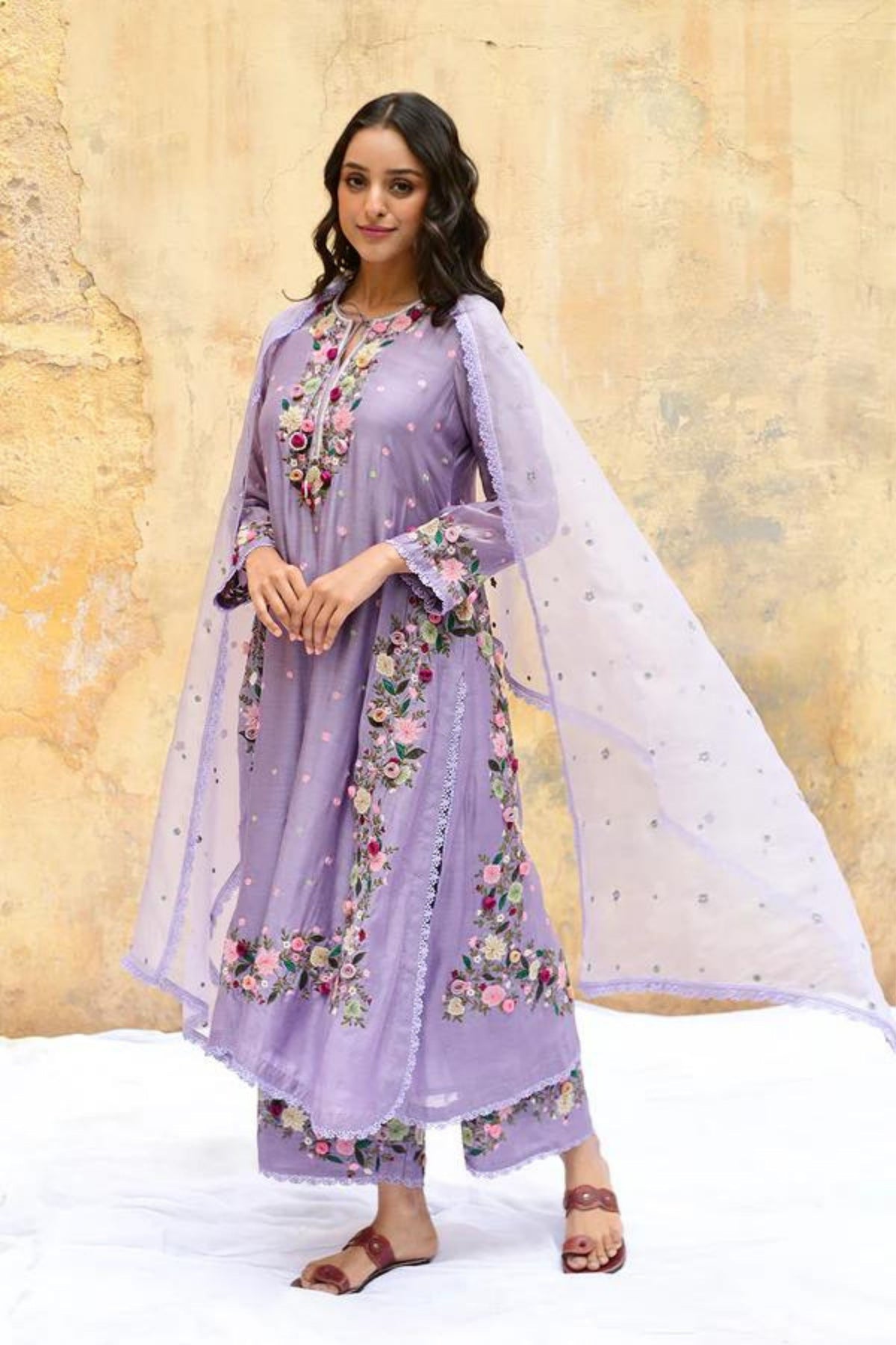 Lilac Orchid Heavy Kurta Set