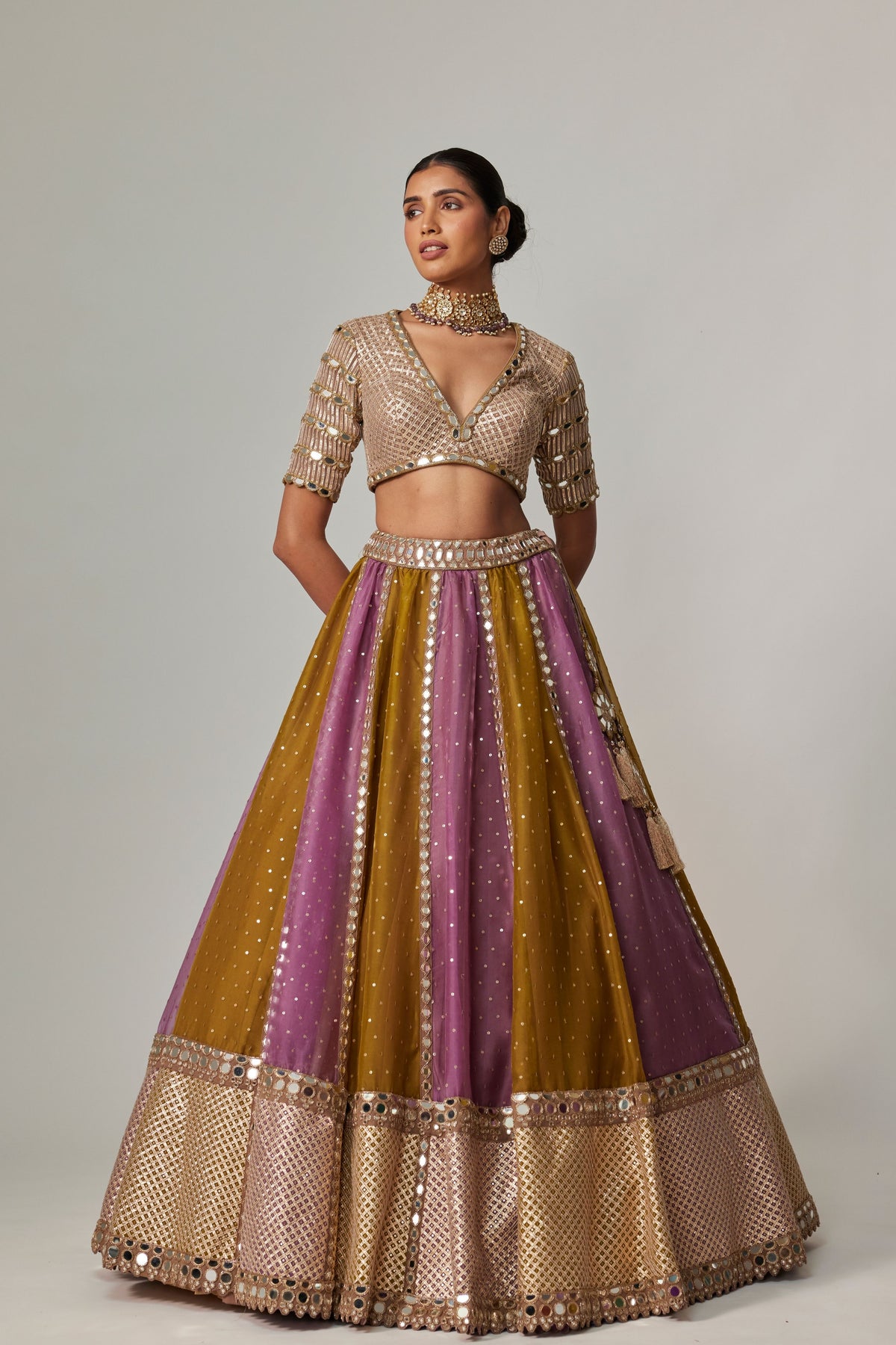 Green Multicolor Lehenga Set