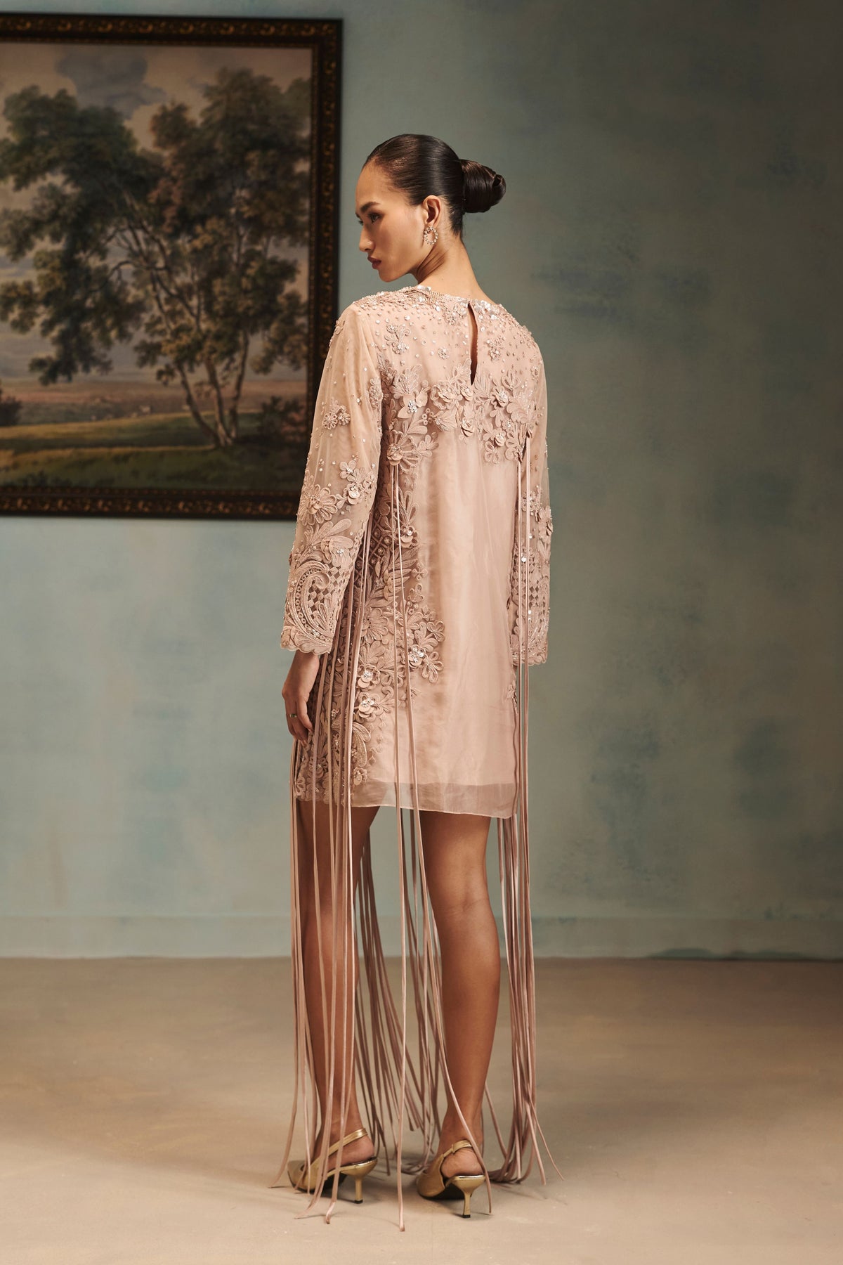 Vienna Golden Fringe Dress