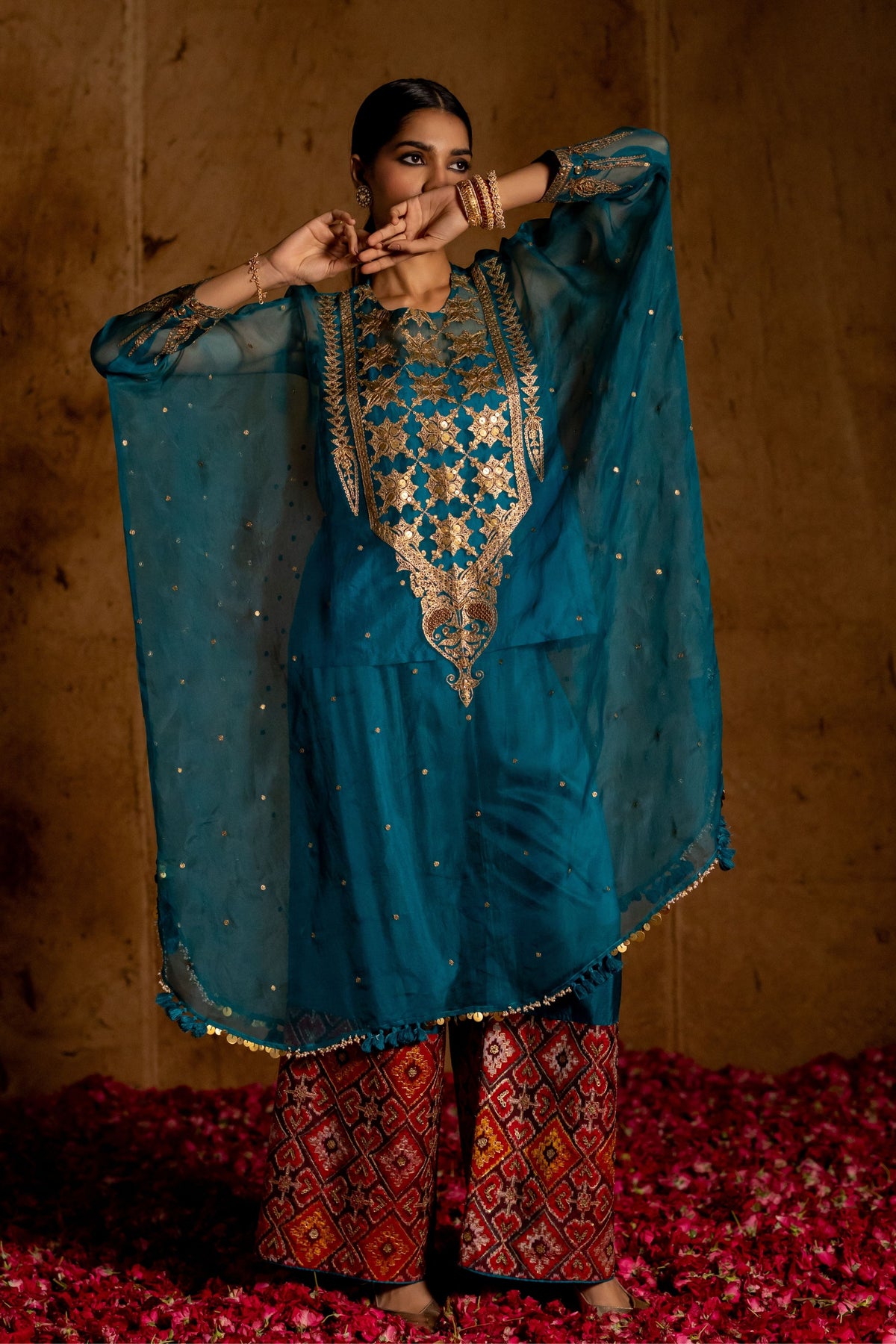 Jyoti Cutwork Kaftan Set