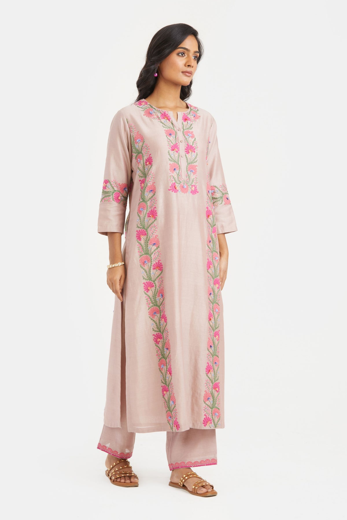 Lilac Chanderi Kurta Set