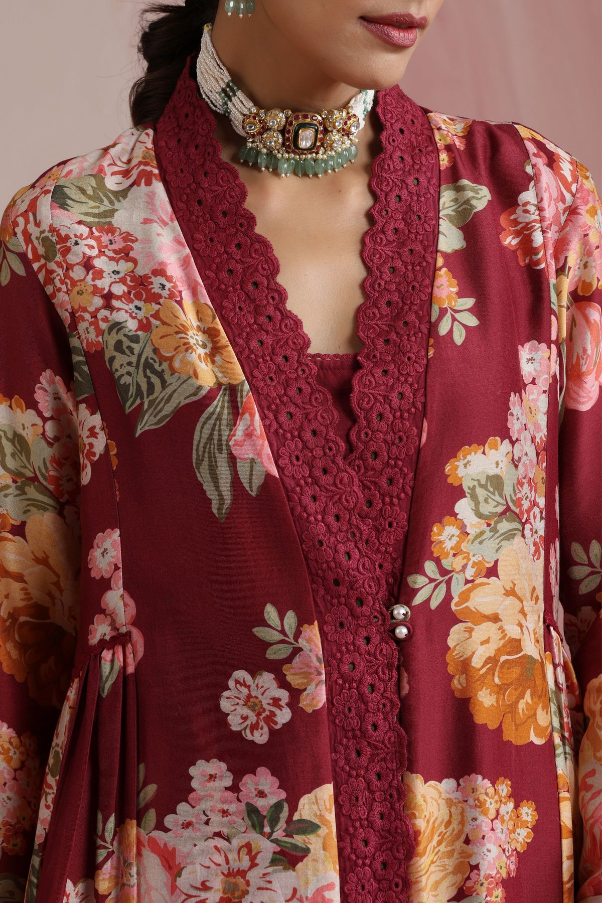 Burgundy Kurta Set