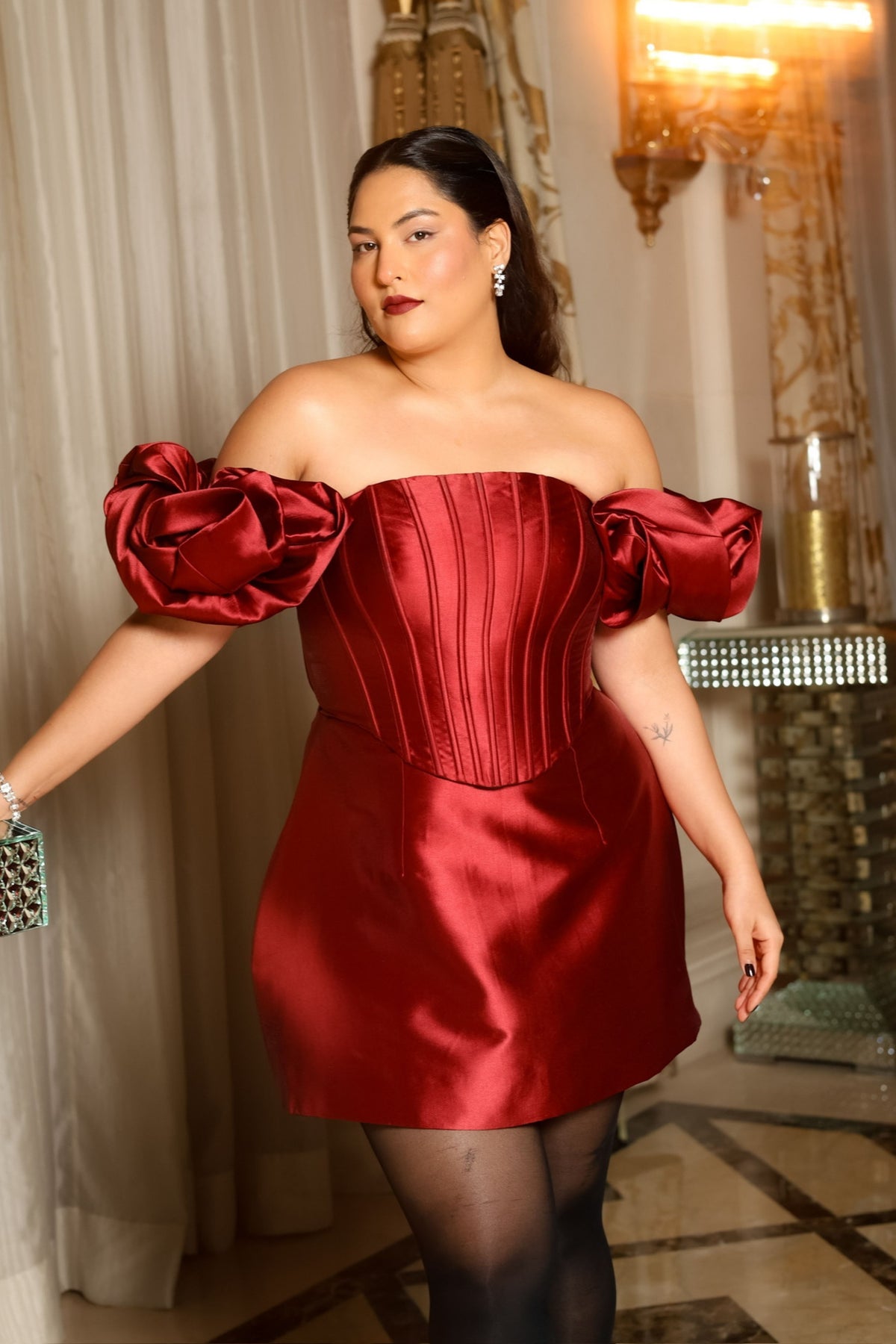 Off Shoulder Foam Dress