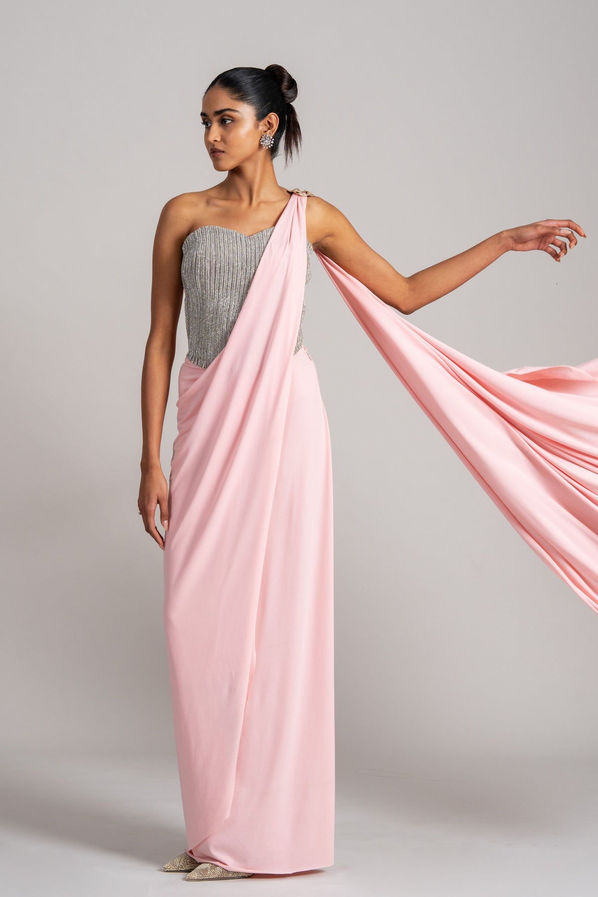 Celeste Glam Draped Saree Set