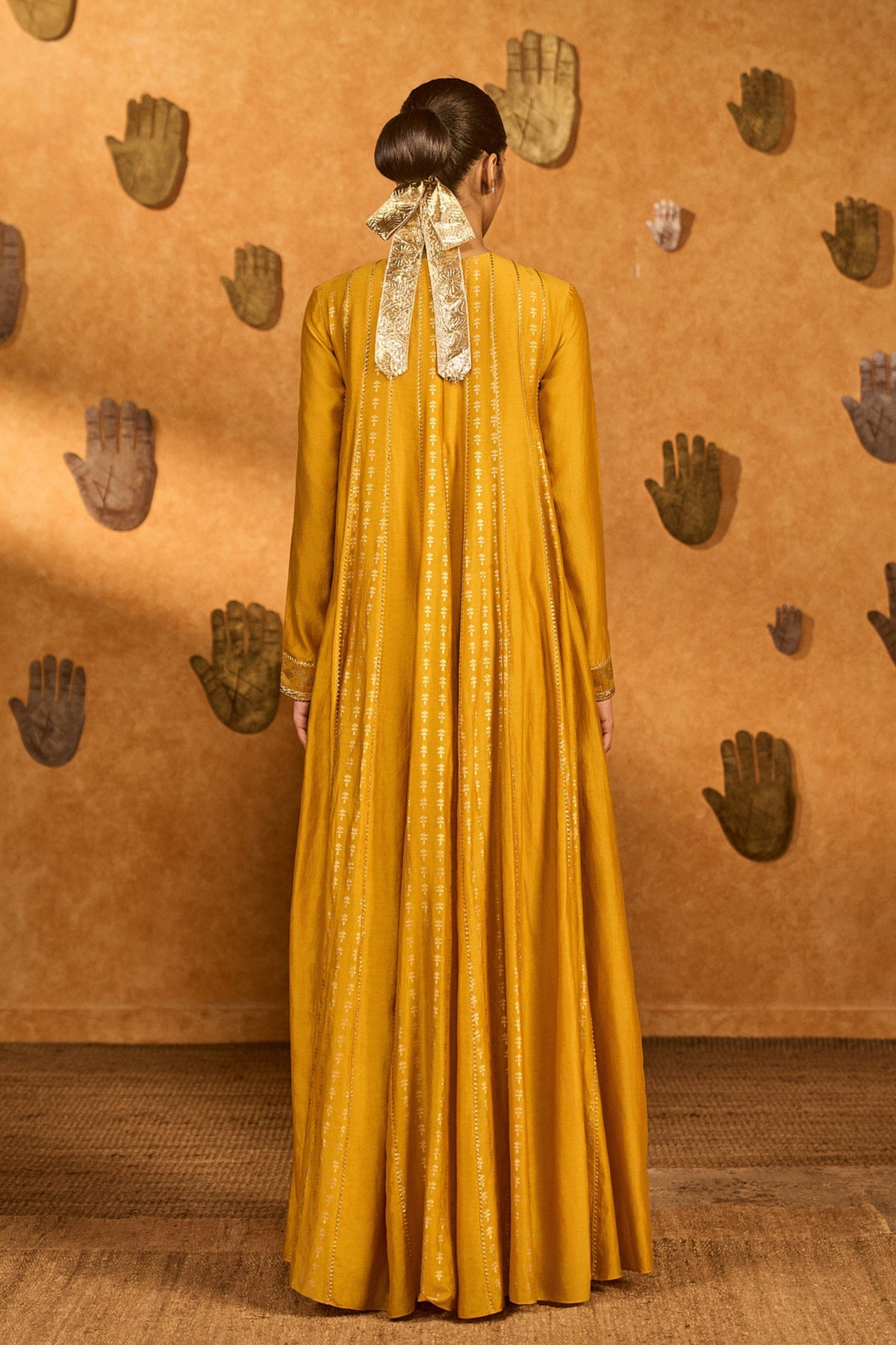 Ochre Snow Anarkali Set