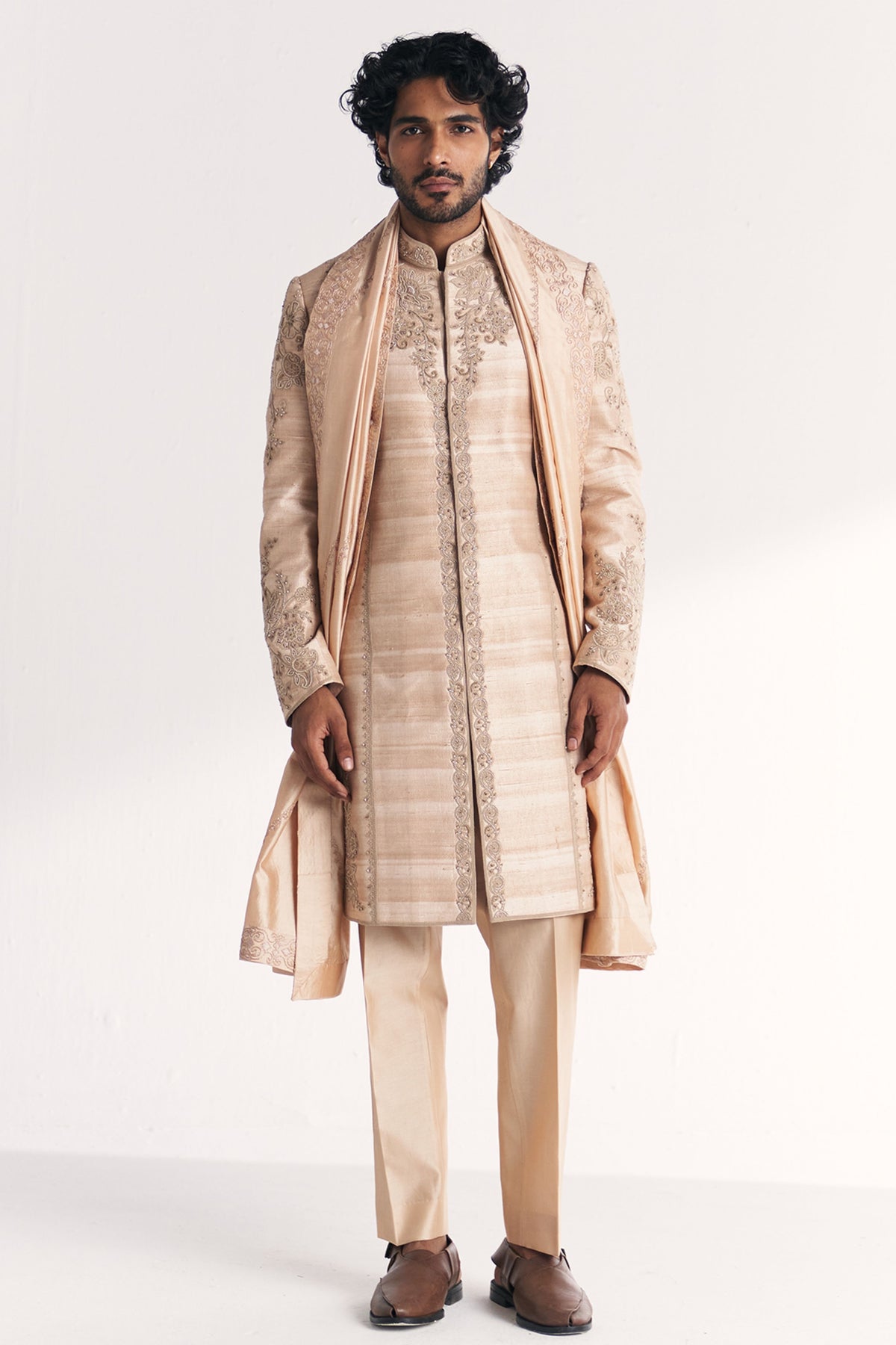 Utsav Ivory Achkan Set