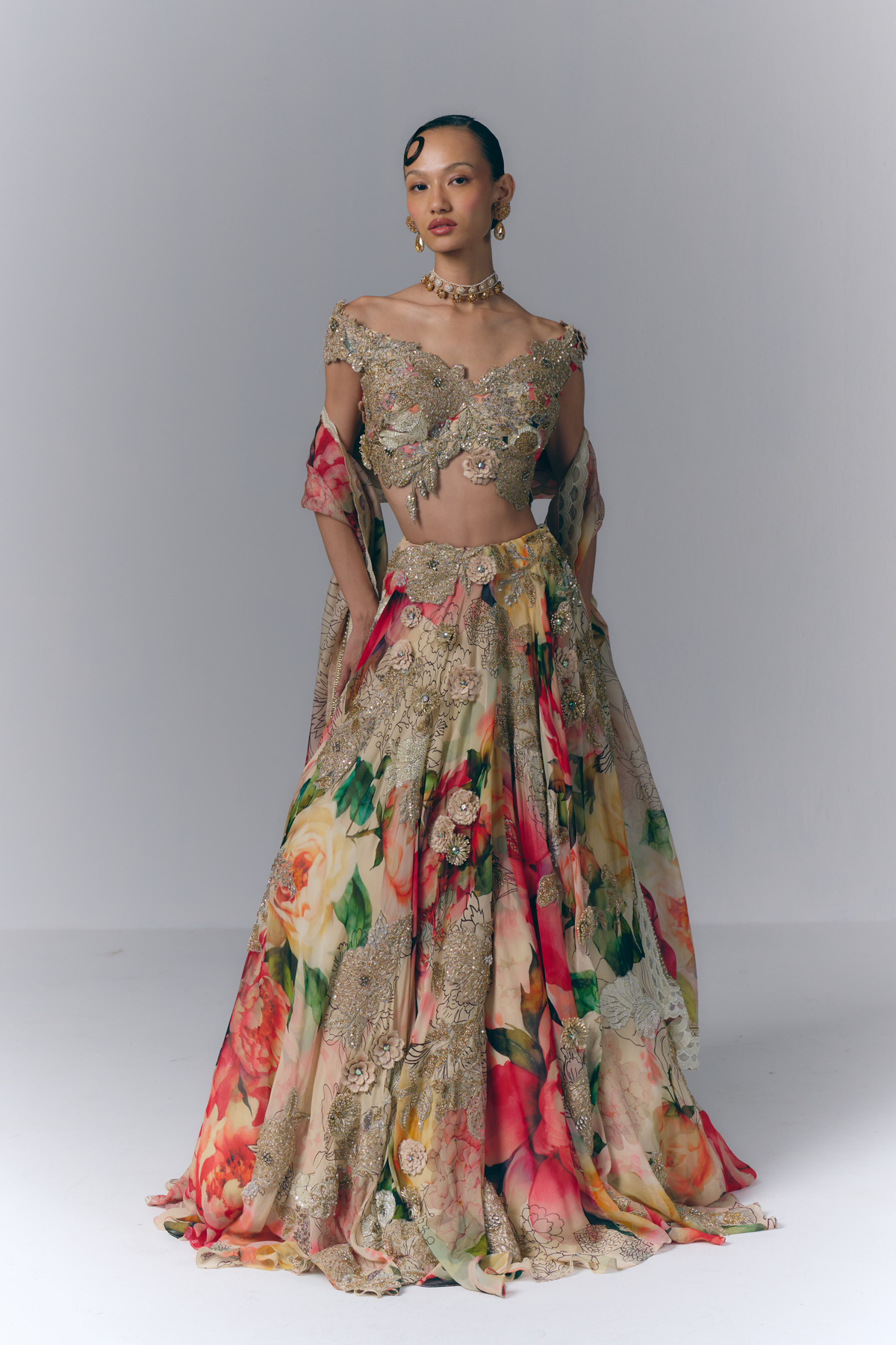 Multicolored Lehenga Set