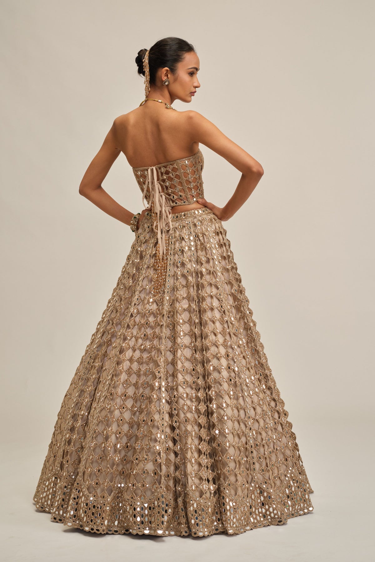Light Beige Lehenga Set