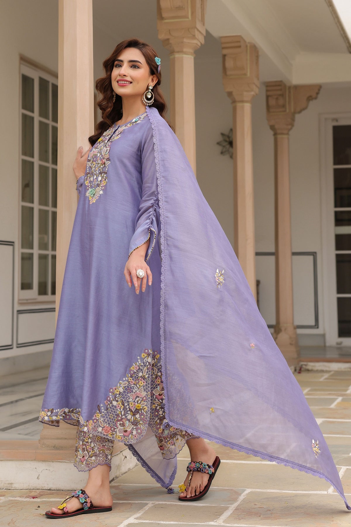 Gulzar Lilac Farshi Kurta Set