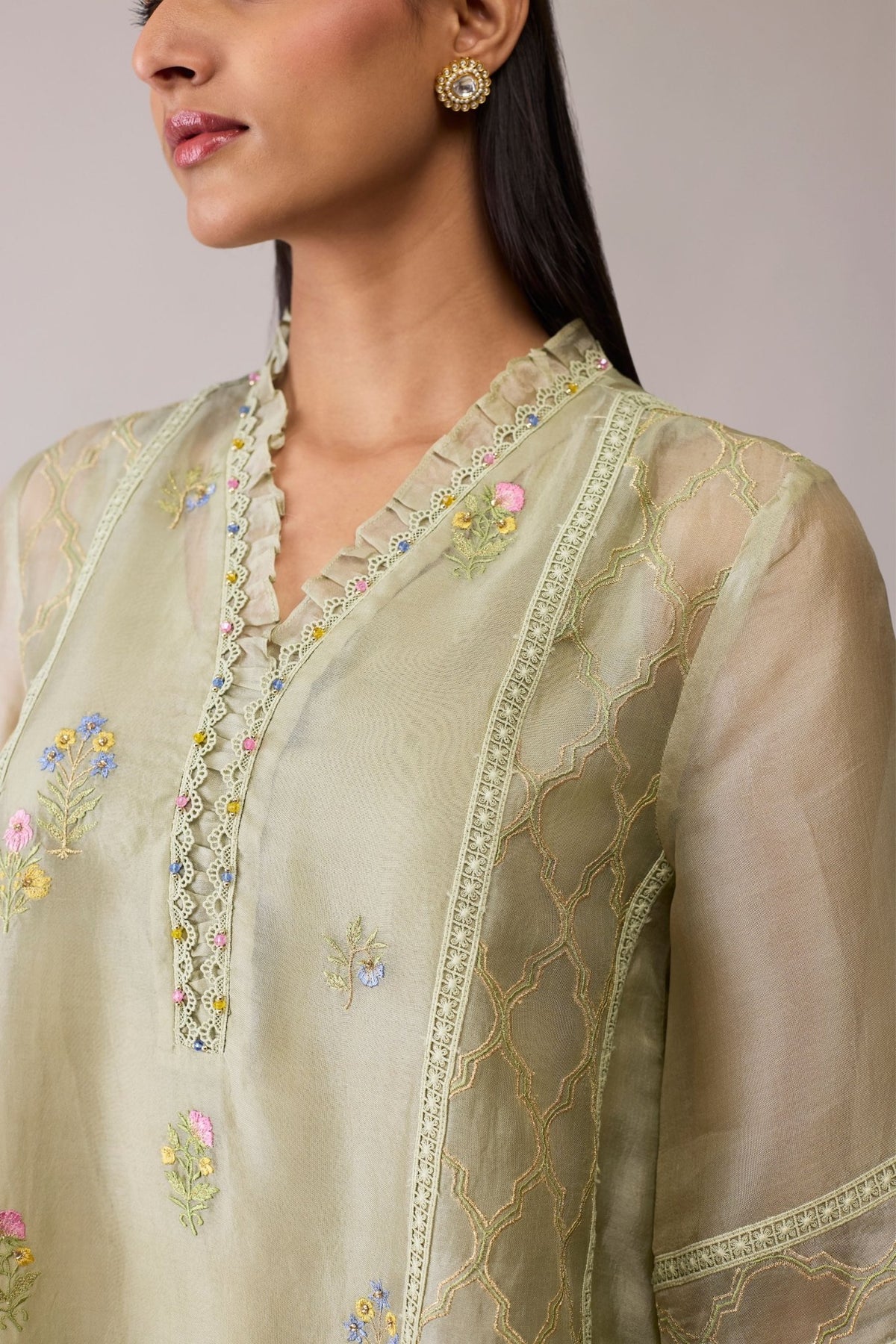 Farida Green Kurta Set