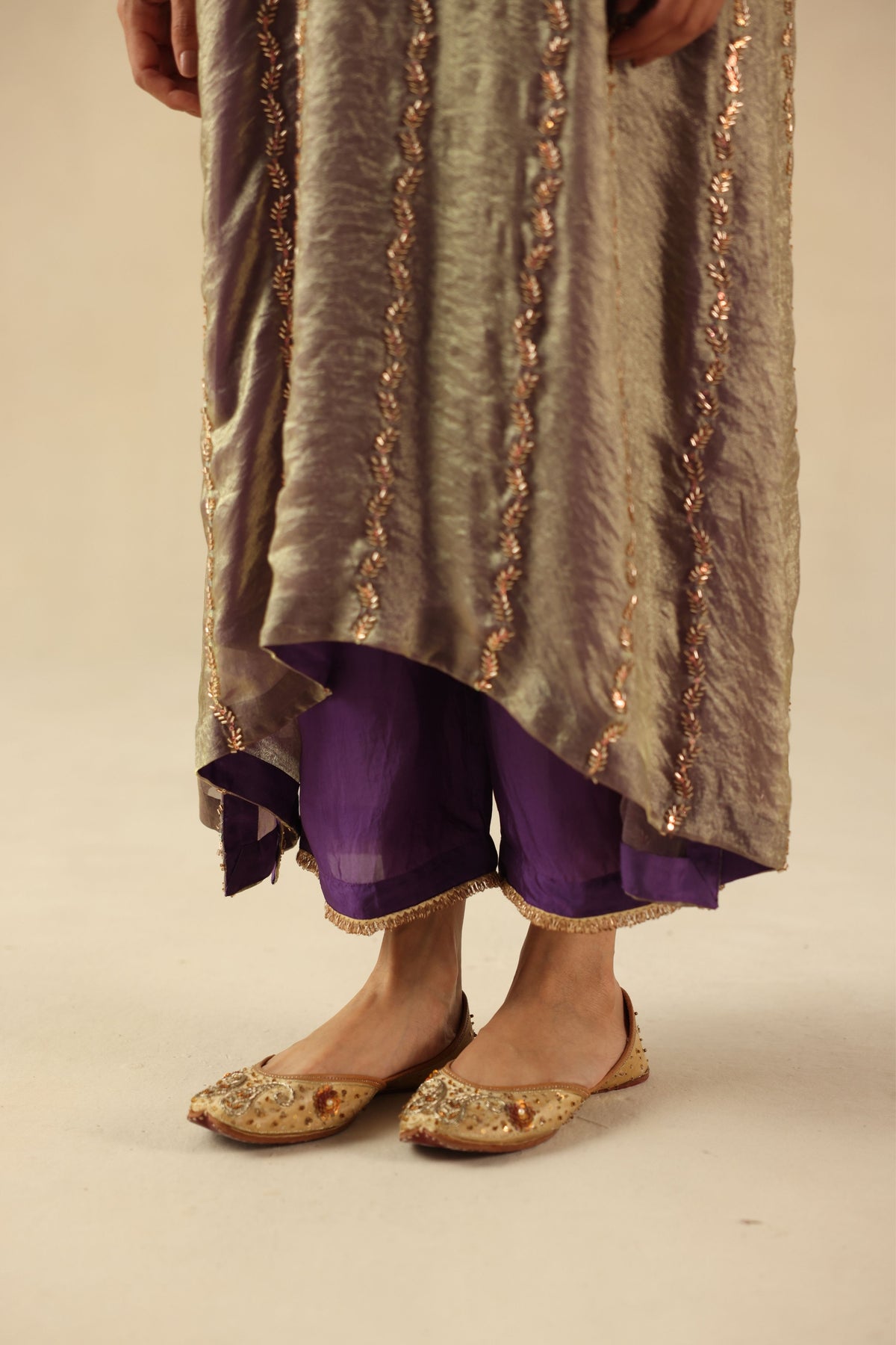 Purple Jhoomar Kurta Set