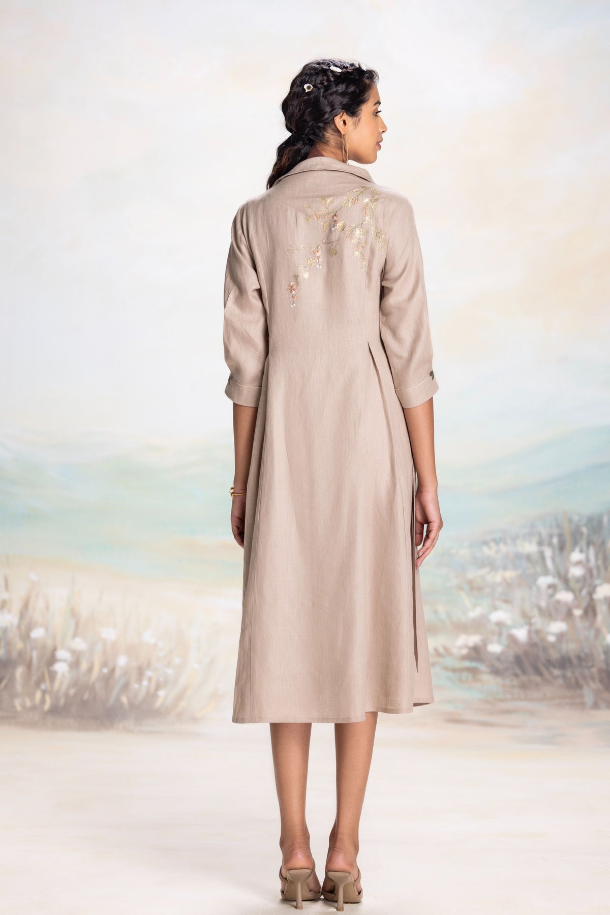Golden Leaf Cement Dress