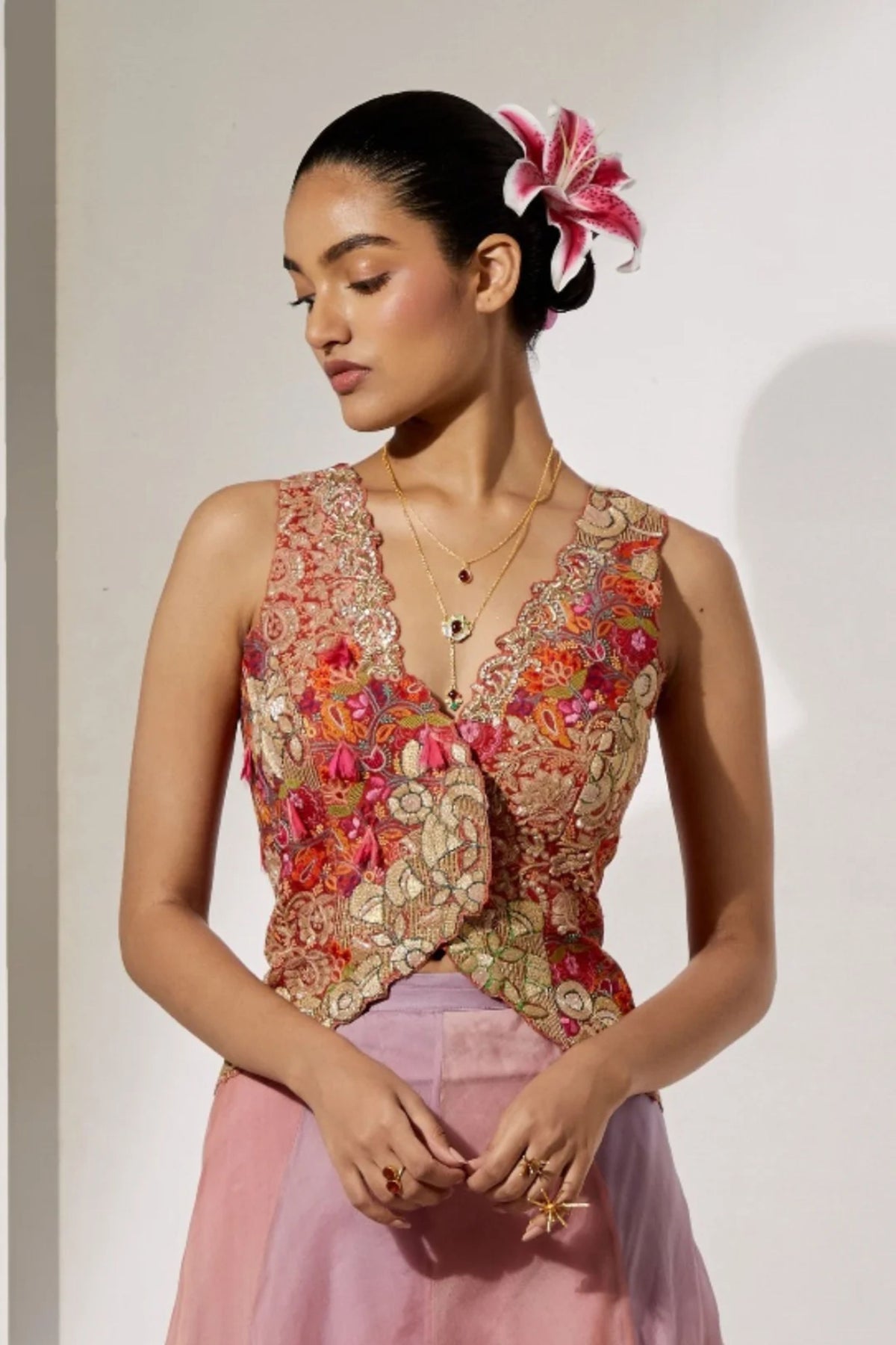 Rust Threadwork Corset Top