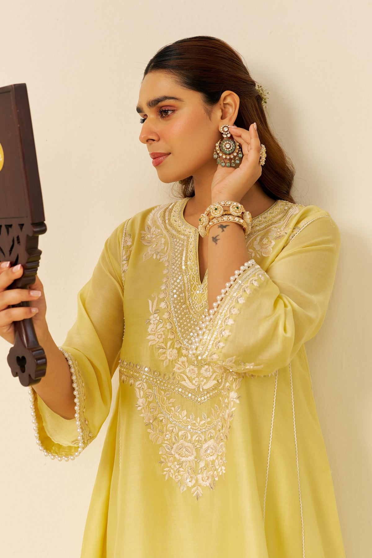 Aiza Yellow Kurta With Salwar