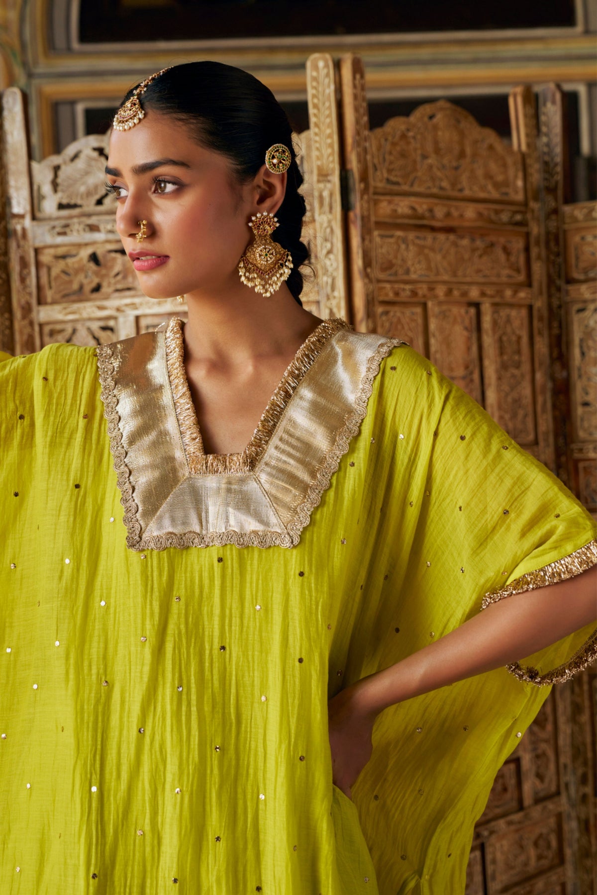 Citron Glass Kaftan Set