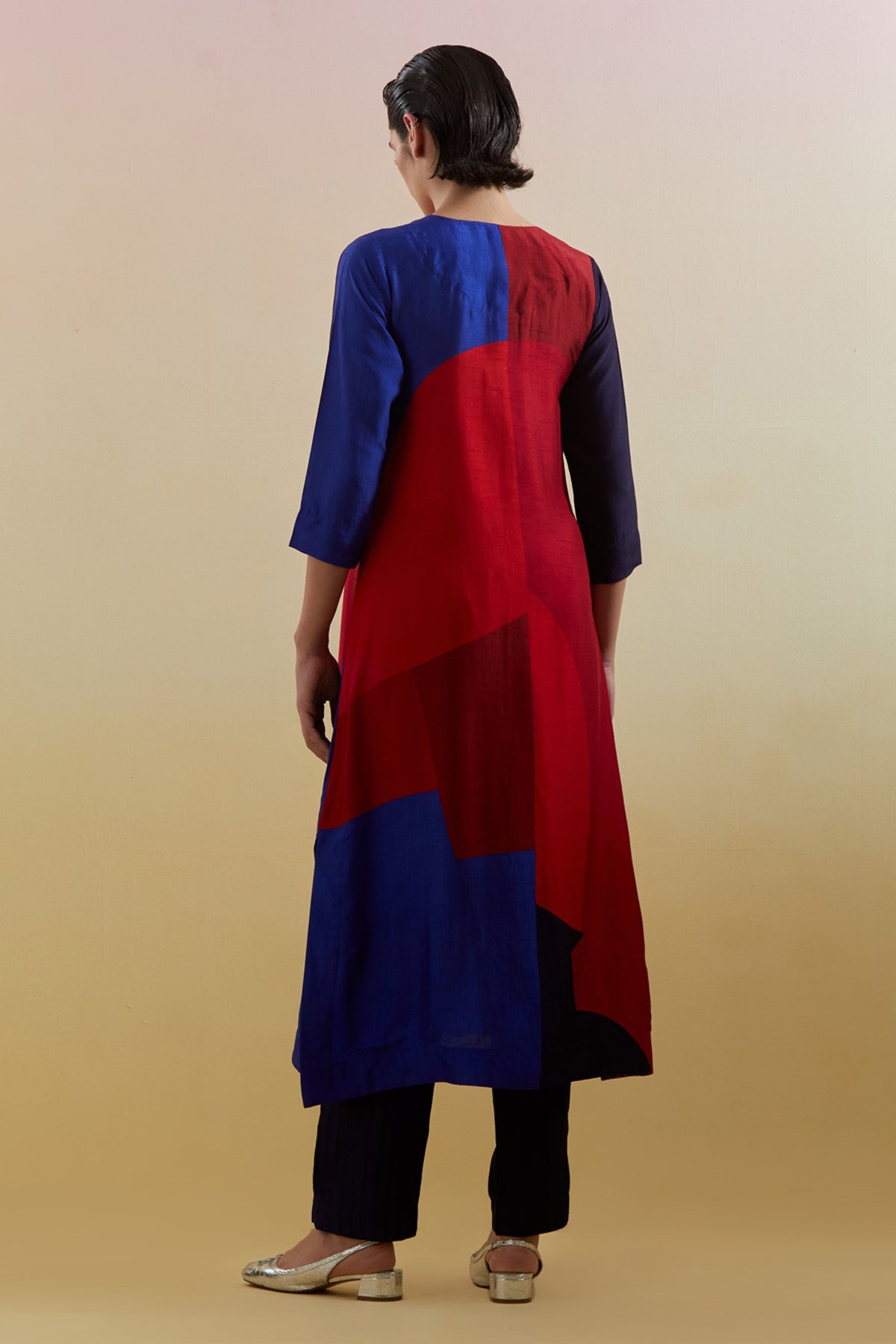 Zenith Navy & Red Kurta Set