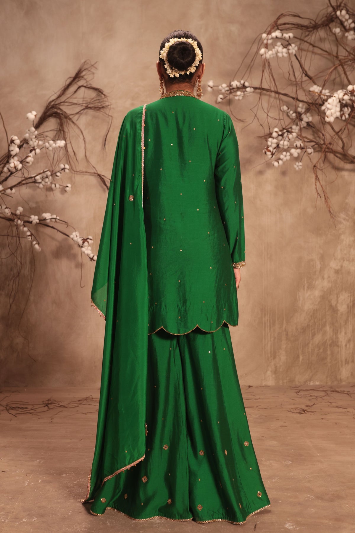 Green Sharara Set
