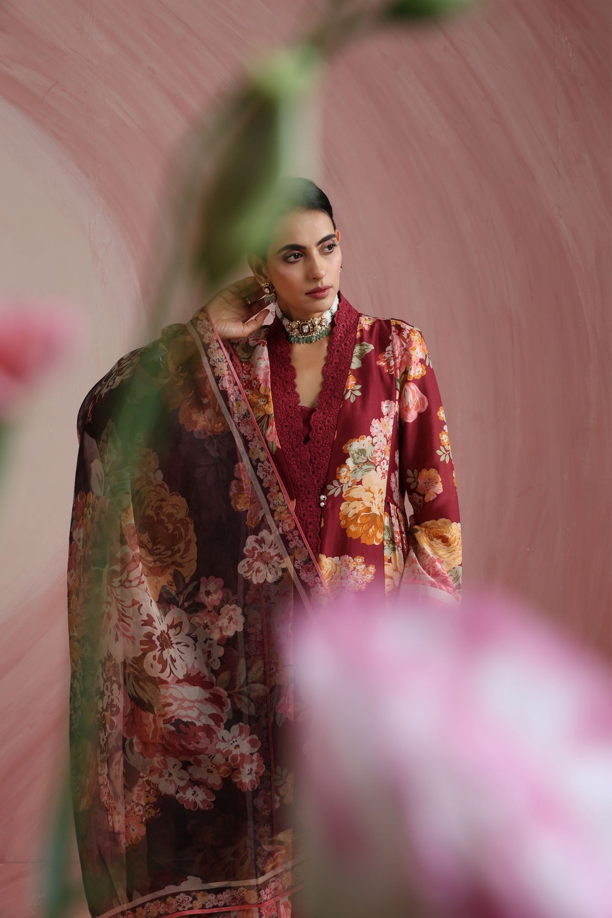 Burgundy Kurta Set
