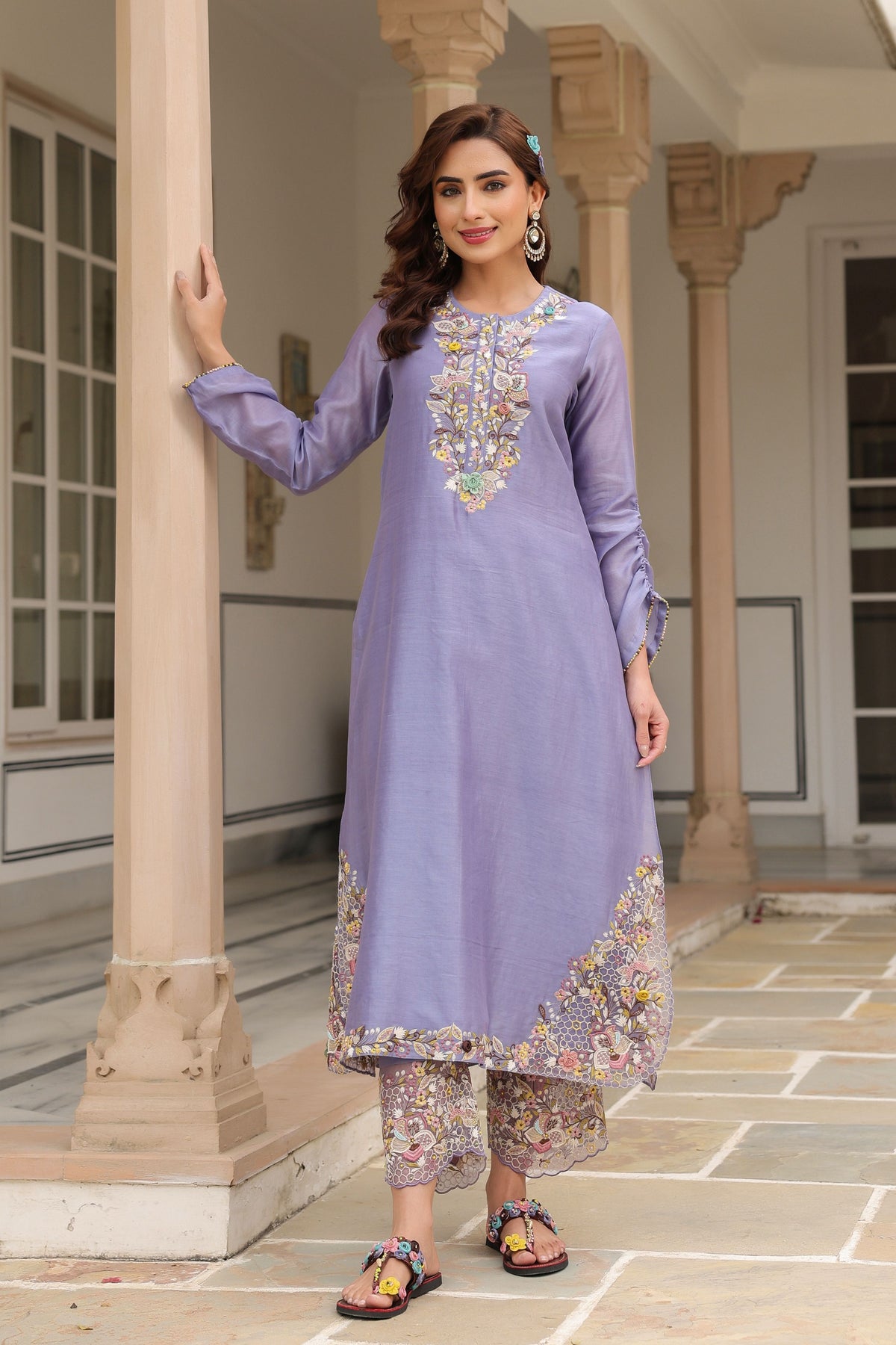 Gulzar Lilac Farshi Kurta Set