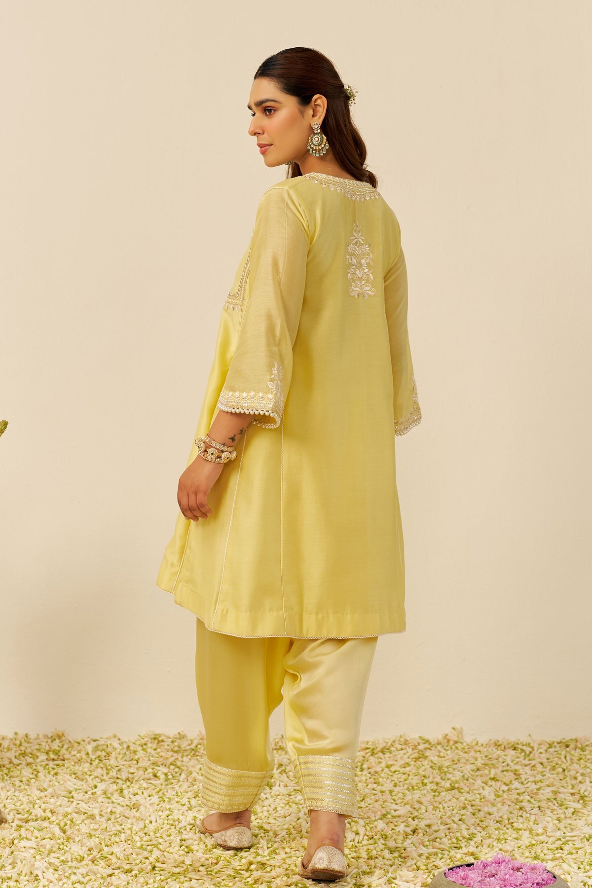 Aiza Yellow Kurta With Salwar
