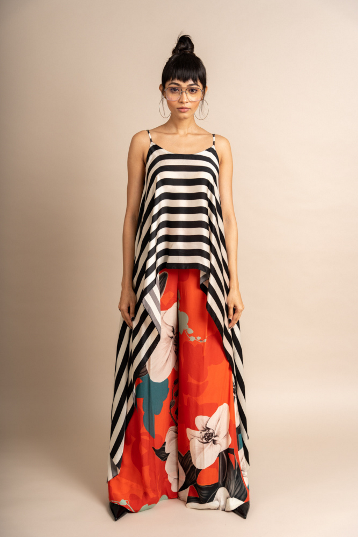 Tangerine Print Singlet Top