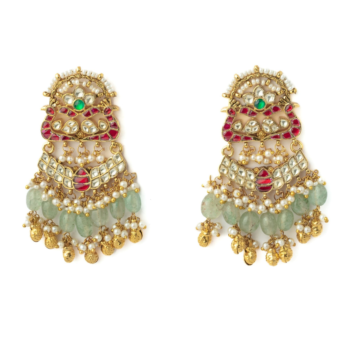 Green Womens Synthetic Stone Earrings