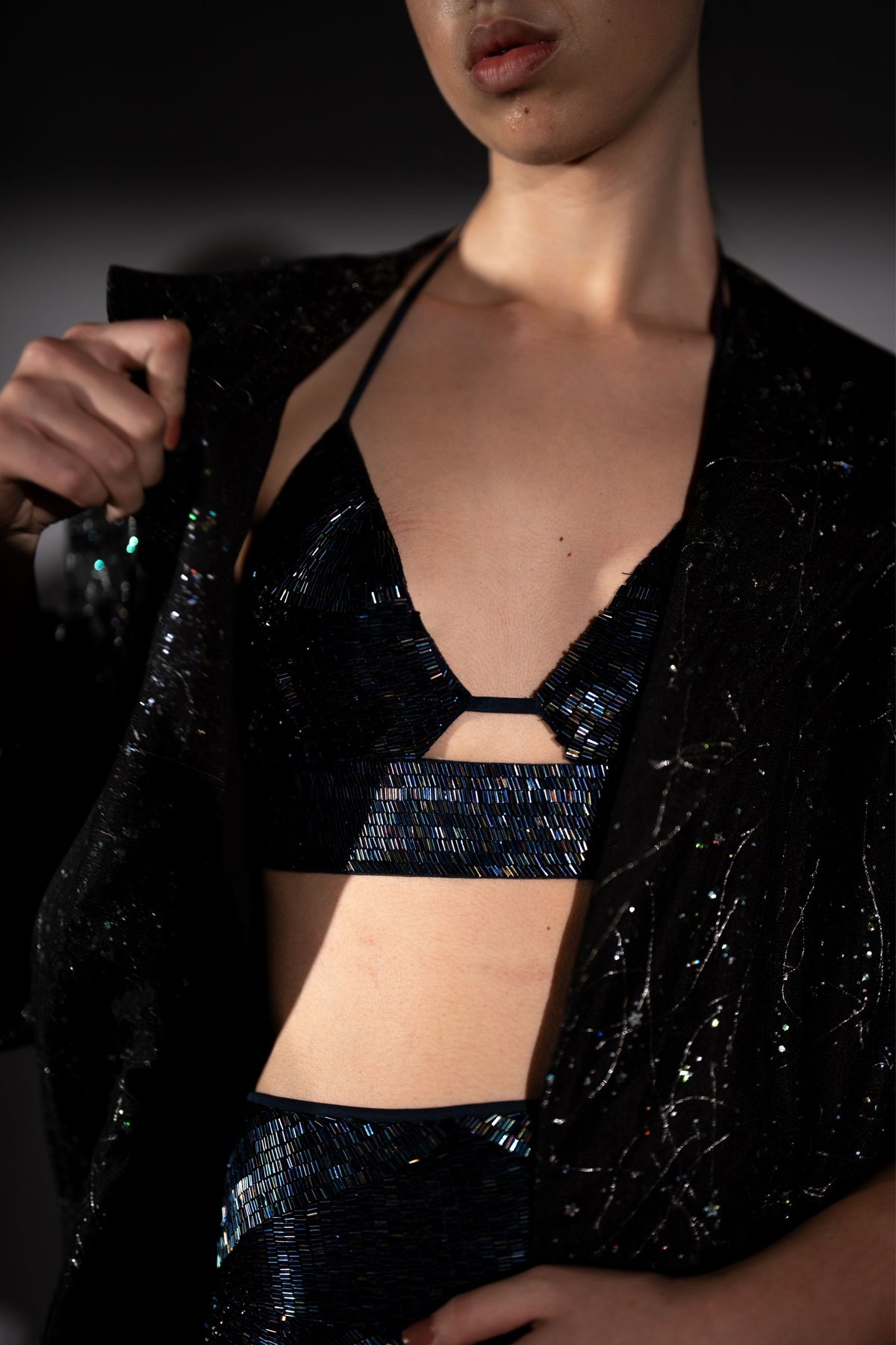 Holographic Bralette and Shorts Set