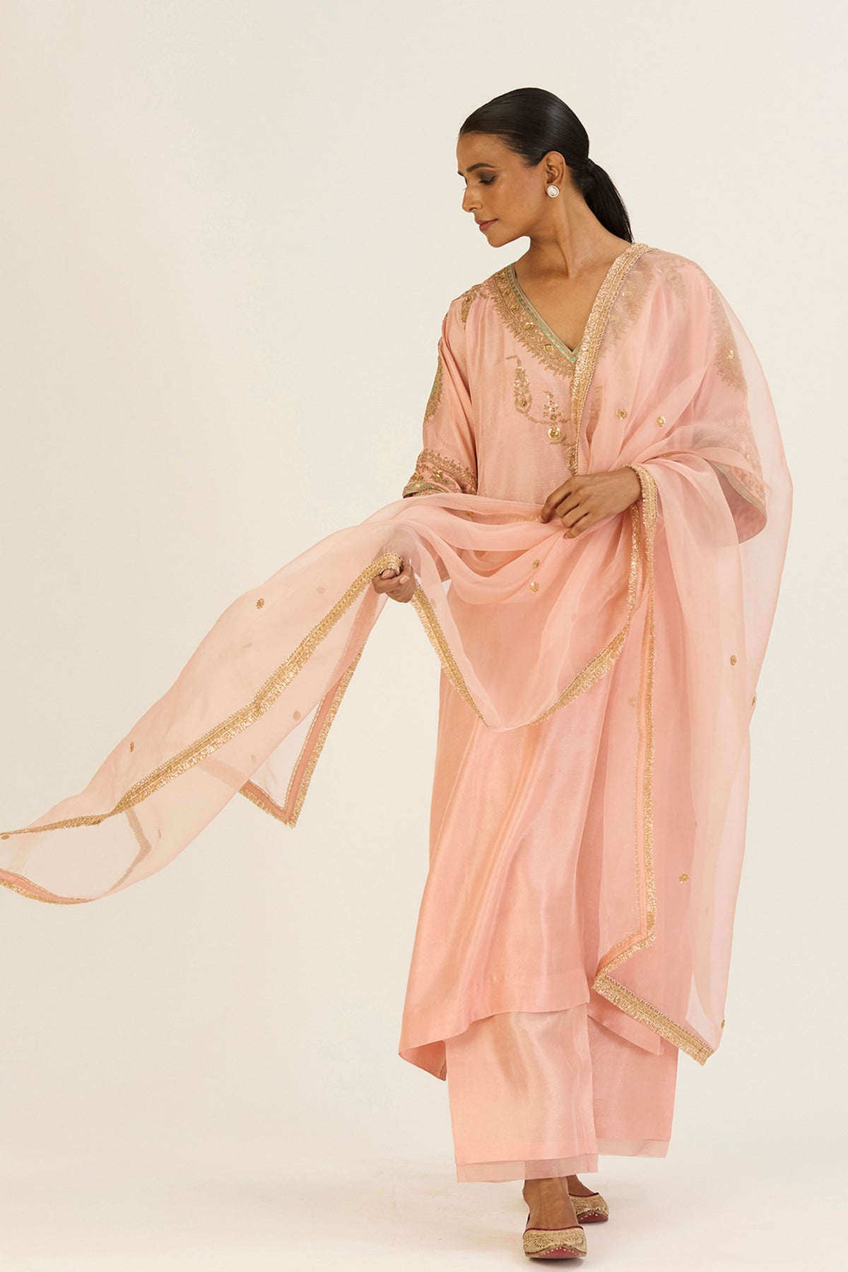 Ayra Salmon Pink Kaftan