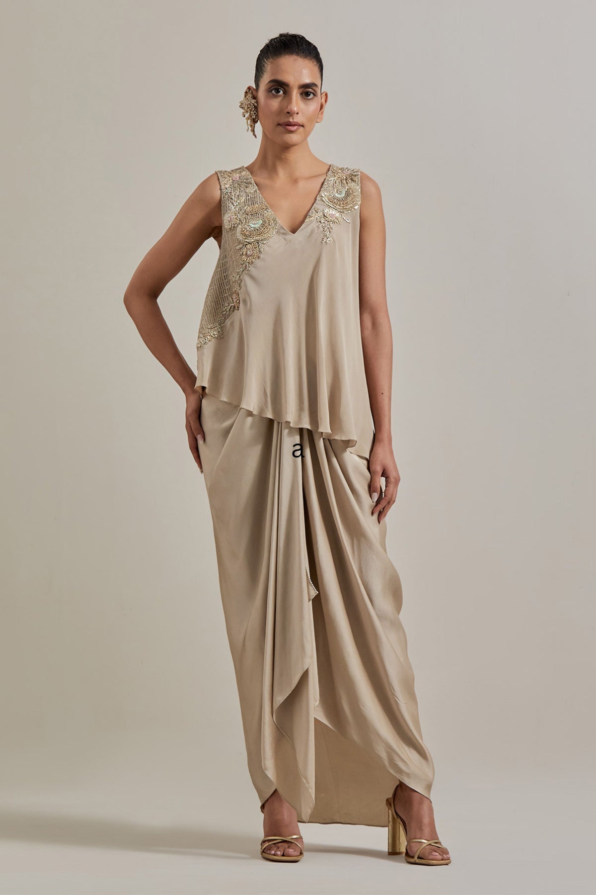Gota Draped Skirt Set