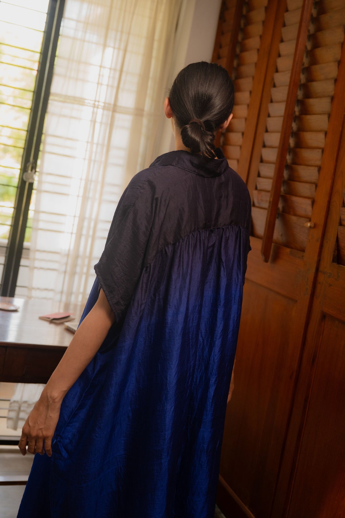 Blue Ombre Shirt Dress